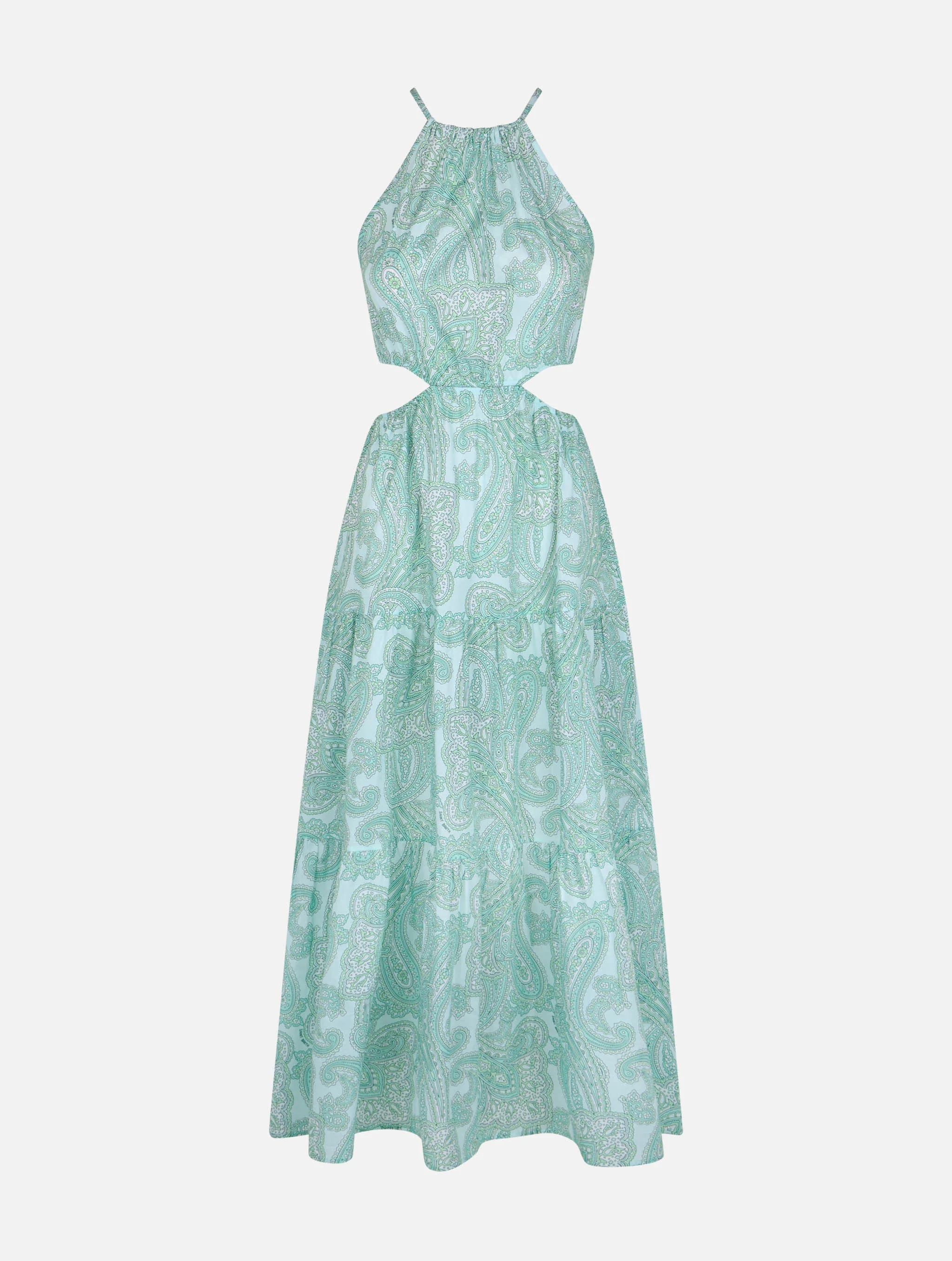 Woman cut out long dress Kaby with paisley print - Image 4