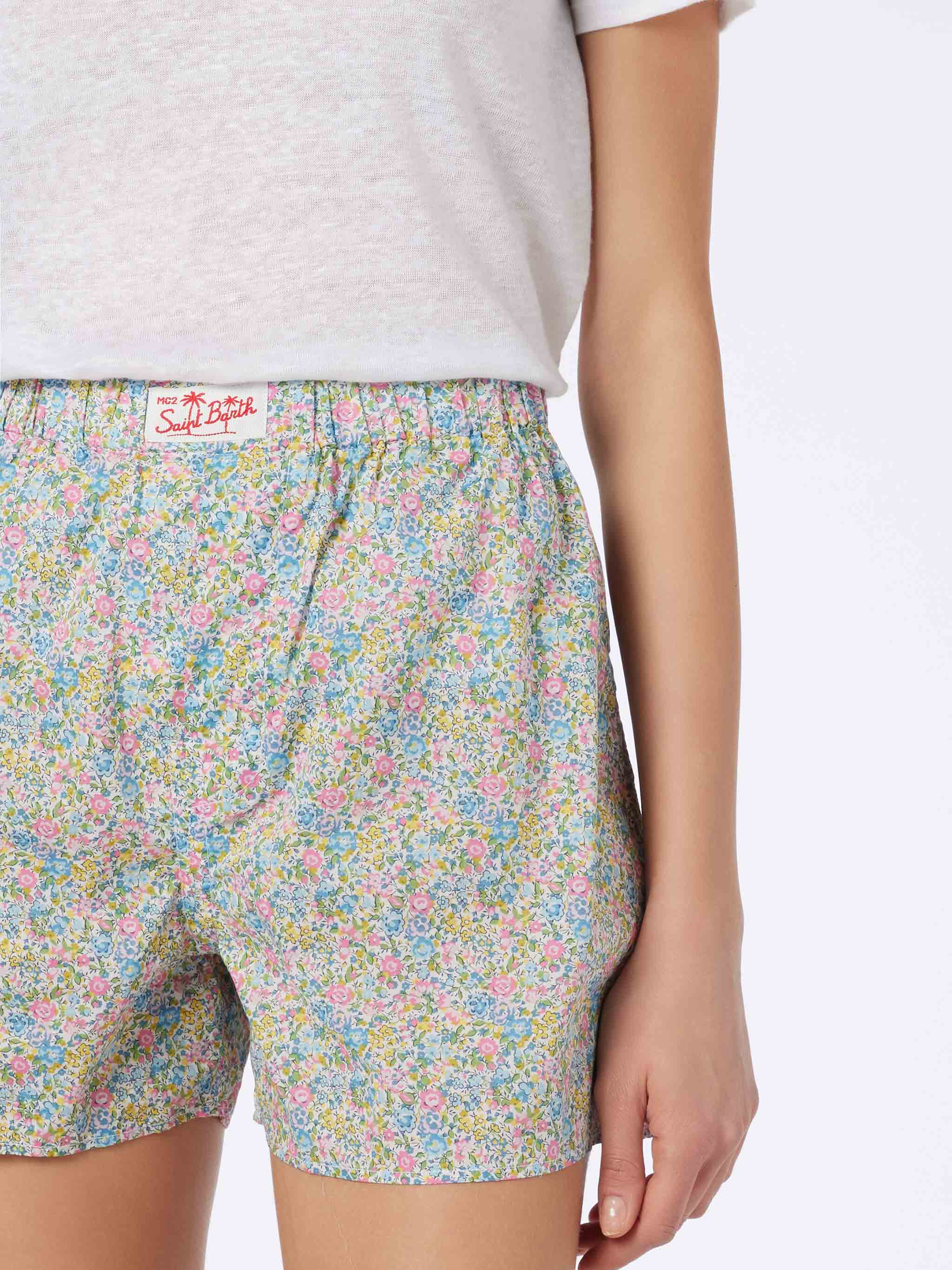 Woman Emma & Georgina print cotton shorts Boxy | MADE WITH LIBERTY FABRIC - Image 3