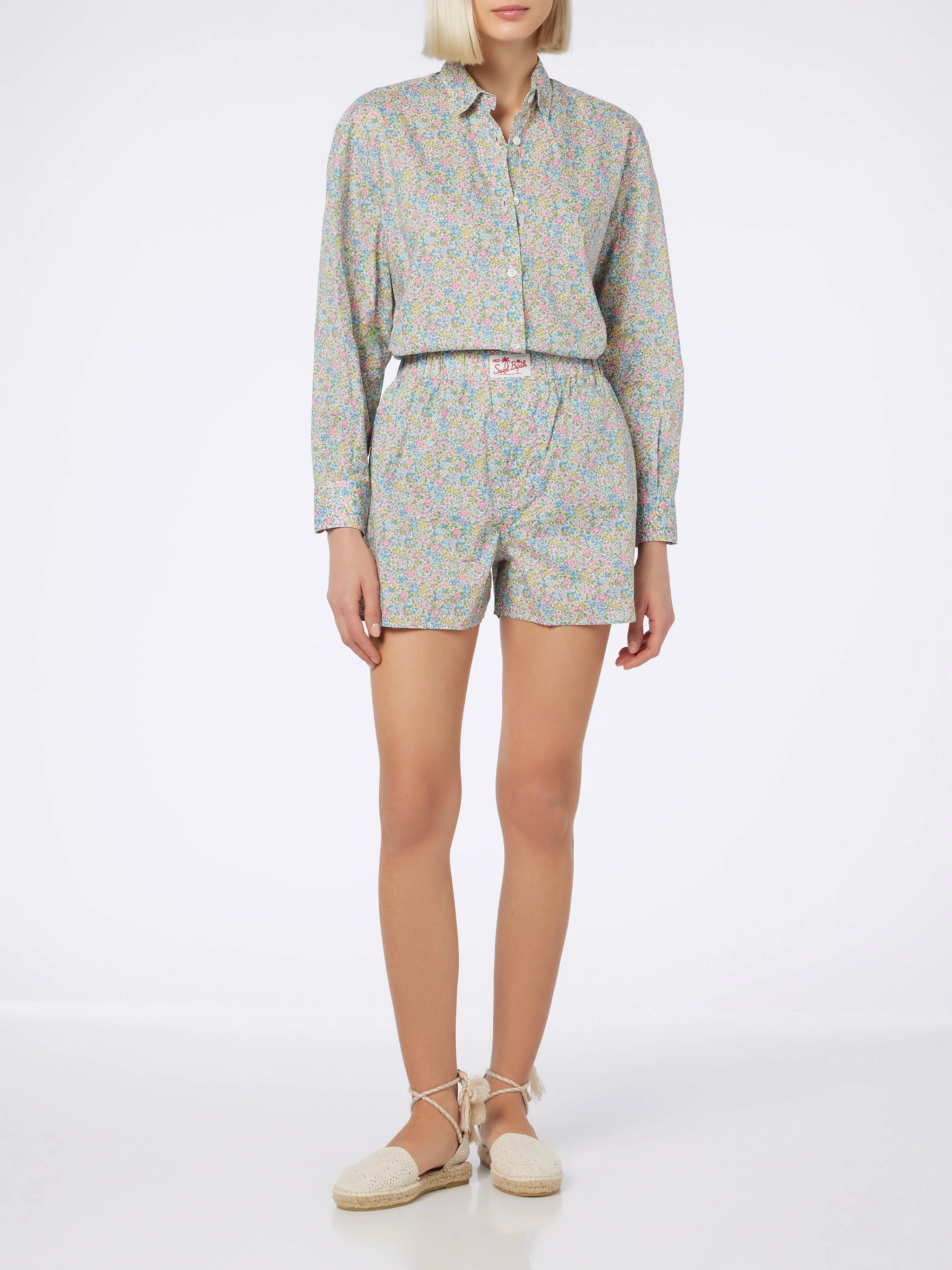 Woman Emma & Georgina print cotton shorts Boxy | MADE WITH LIBERTY FABRIC - Image 5