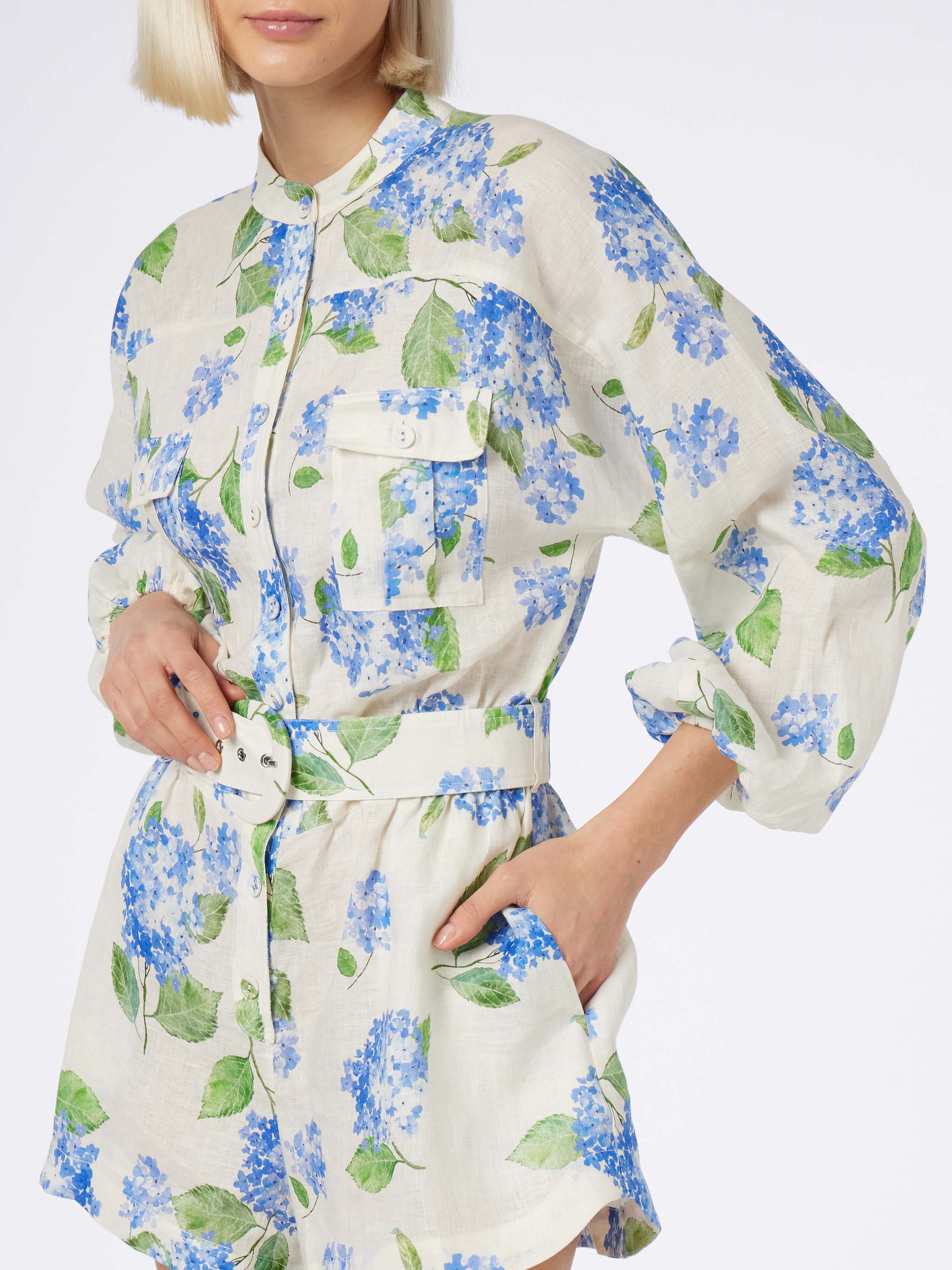 Woman floral linen playsuit Hanniel - Image 3