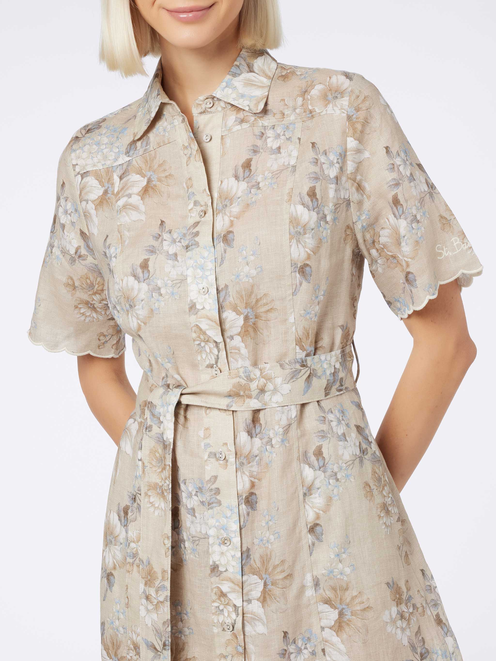 Woman flower linen dress Hermione - Image 3