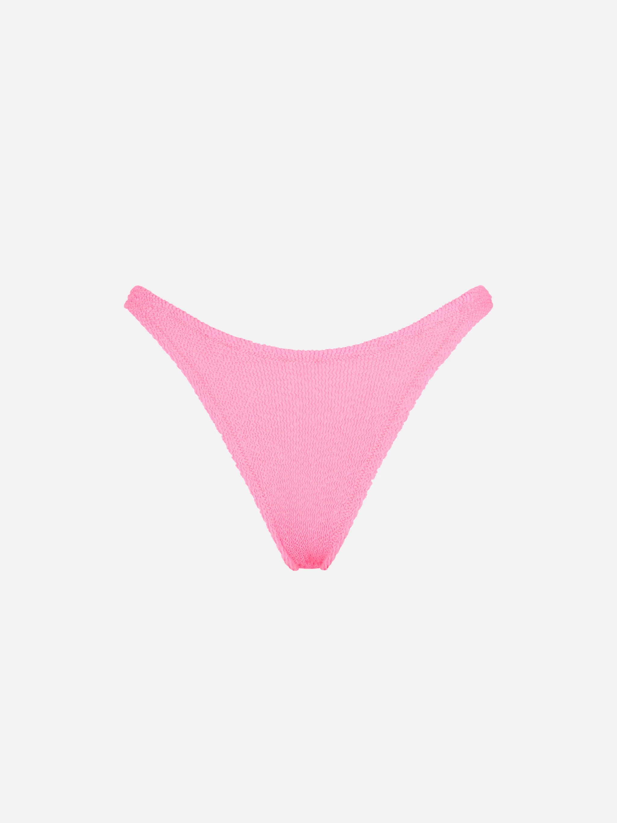 Woman fluo pink crinkle swim briefs