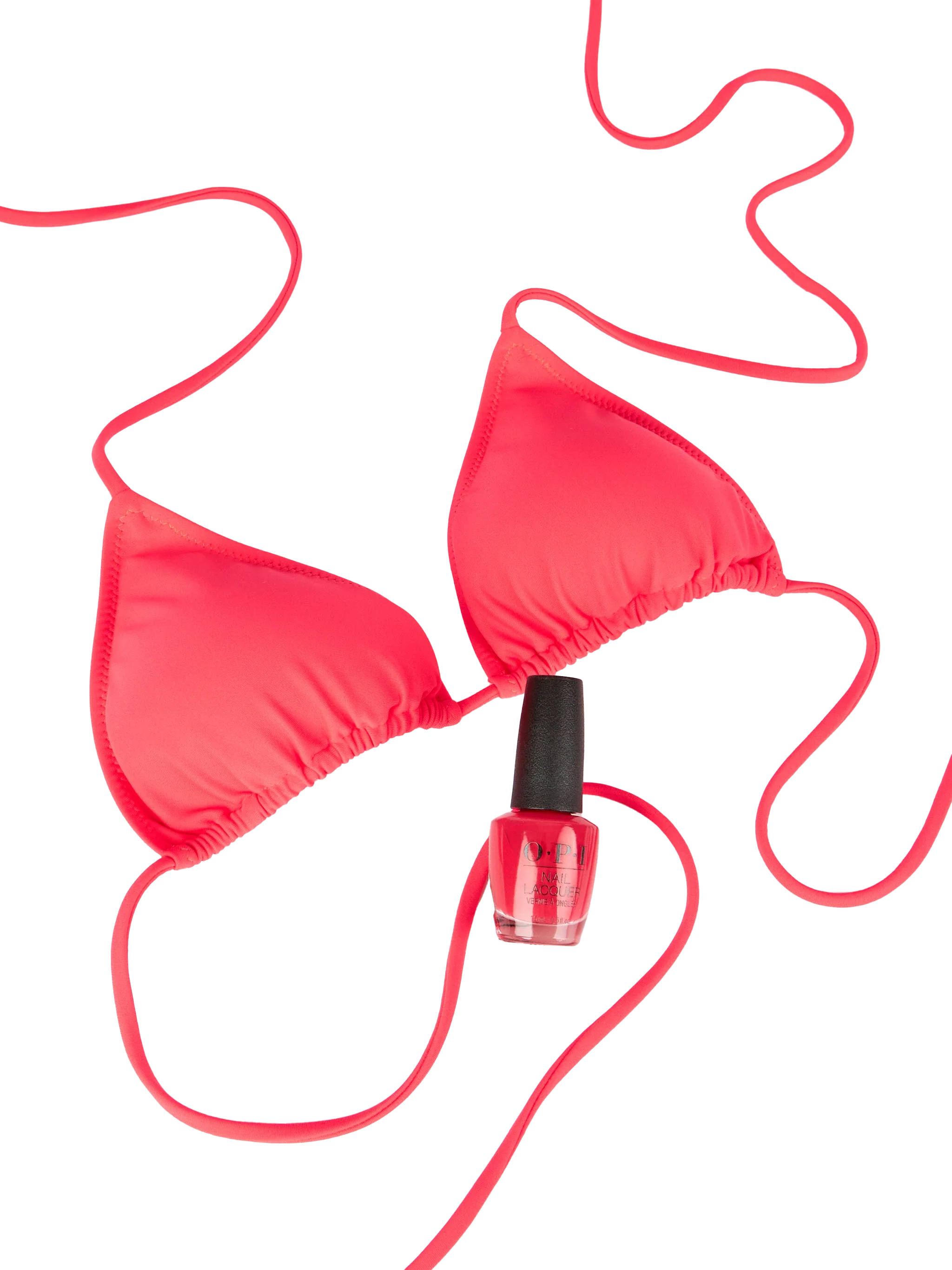 Woman fluo red triangle bikini - Image 3