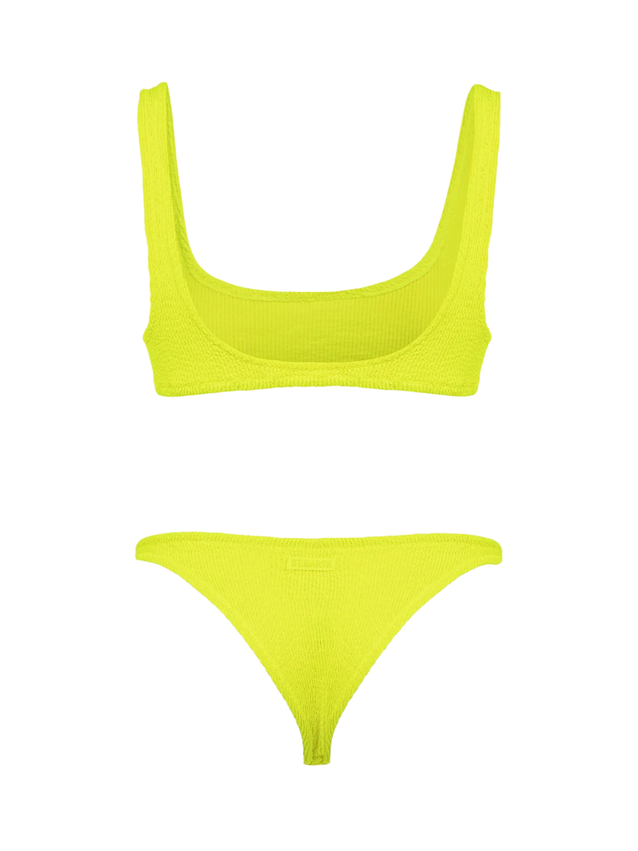 Woman fluo yellow classic crinkle bikini Naima Naomi - Image 3