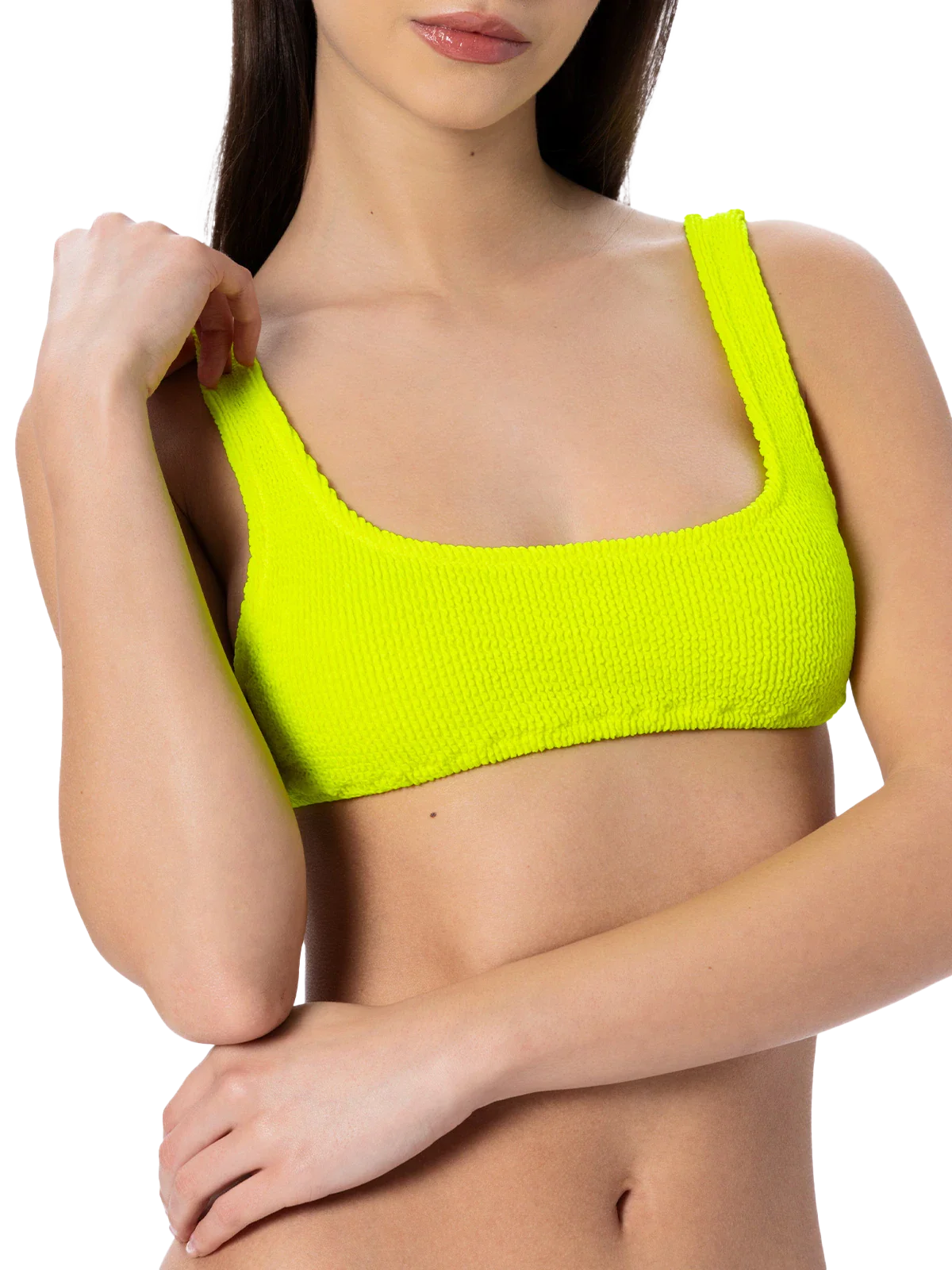 Woman fluo yellow classic crinkle bikini Naima Naomi - Image 5