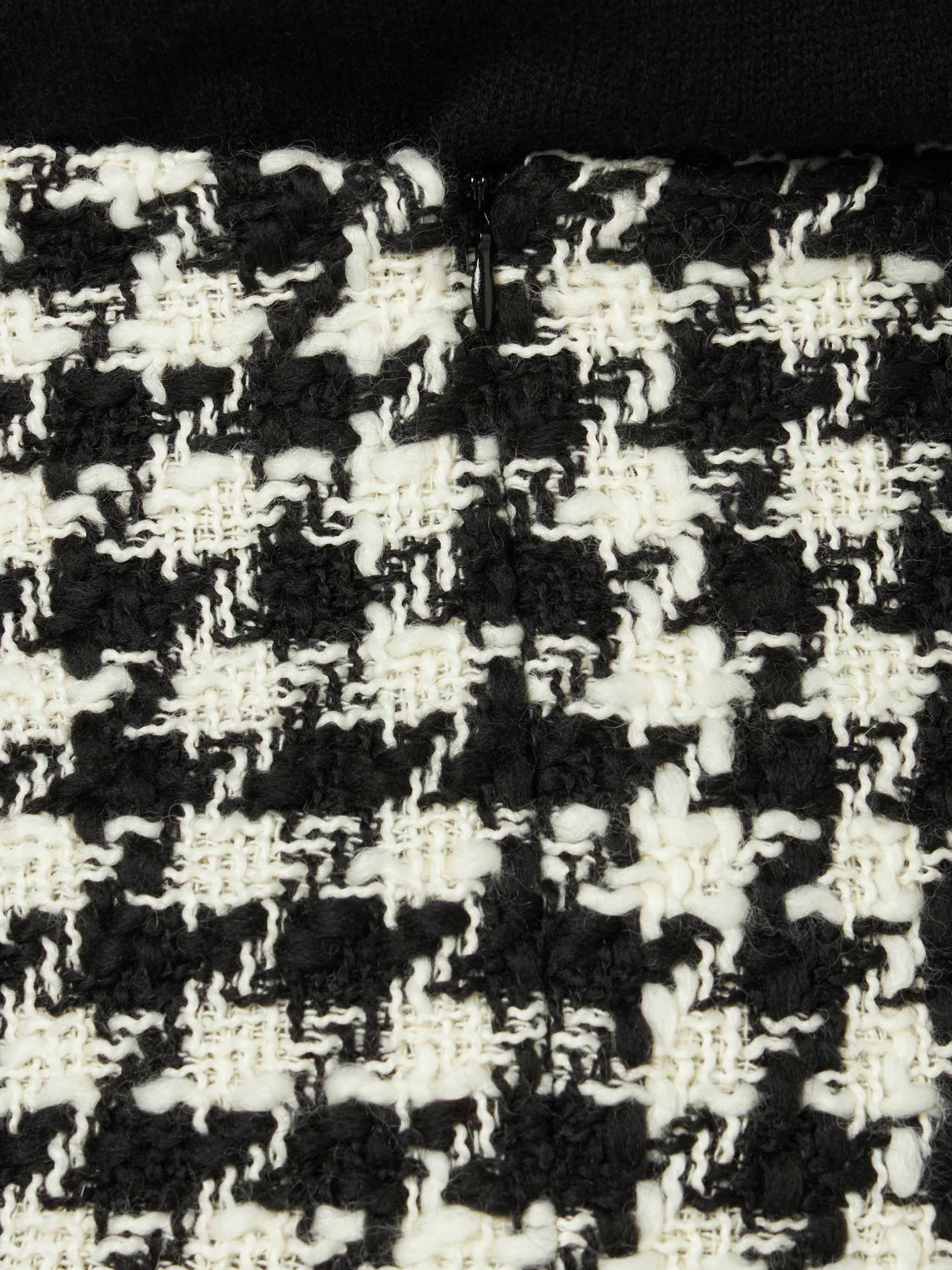 Woman wooly skirt with pied de poule print - Image 3