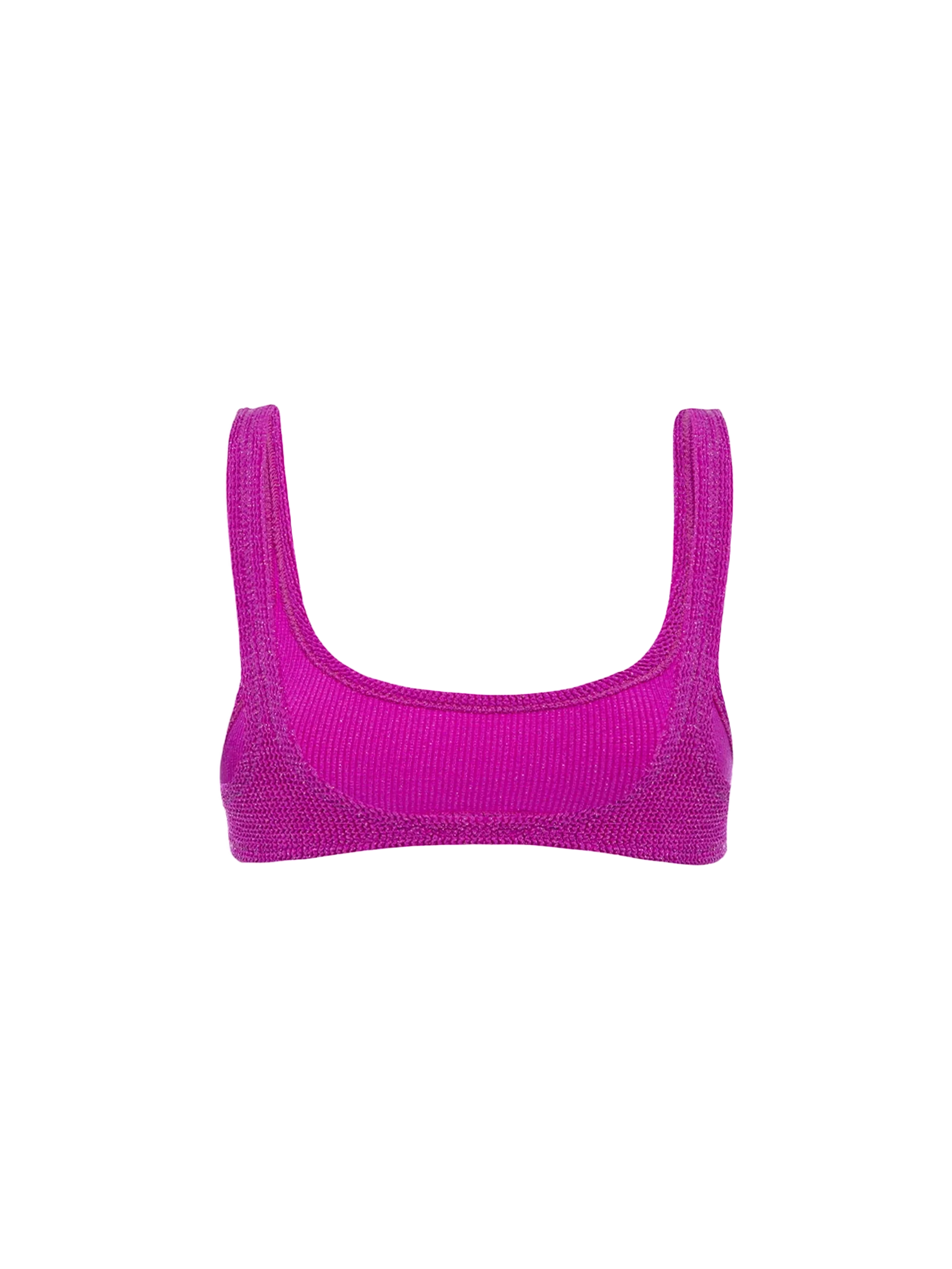 Woman fuchsia lurex classic crinkle bralette Naima - Image 2