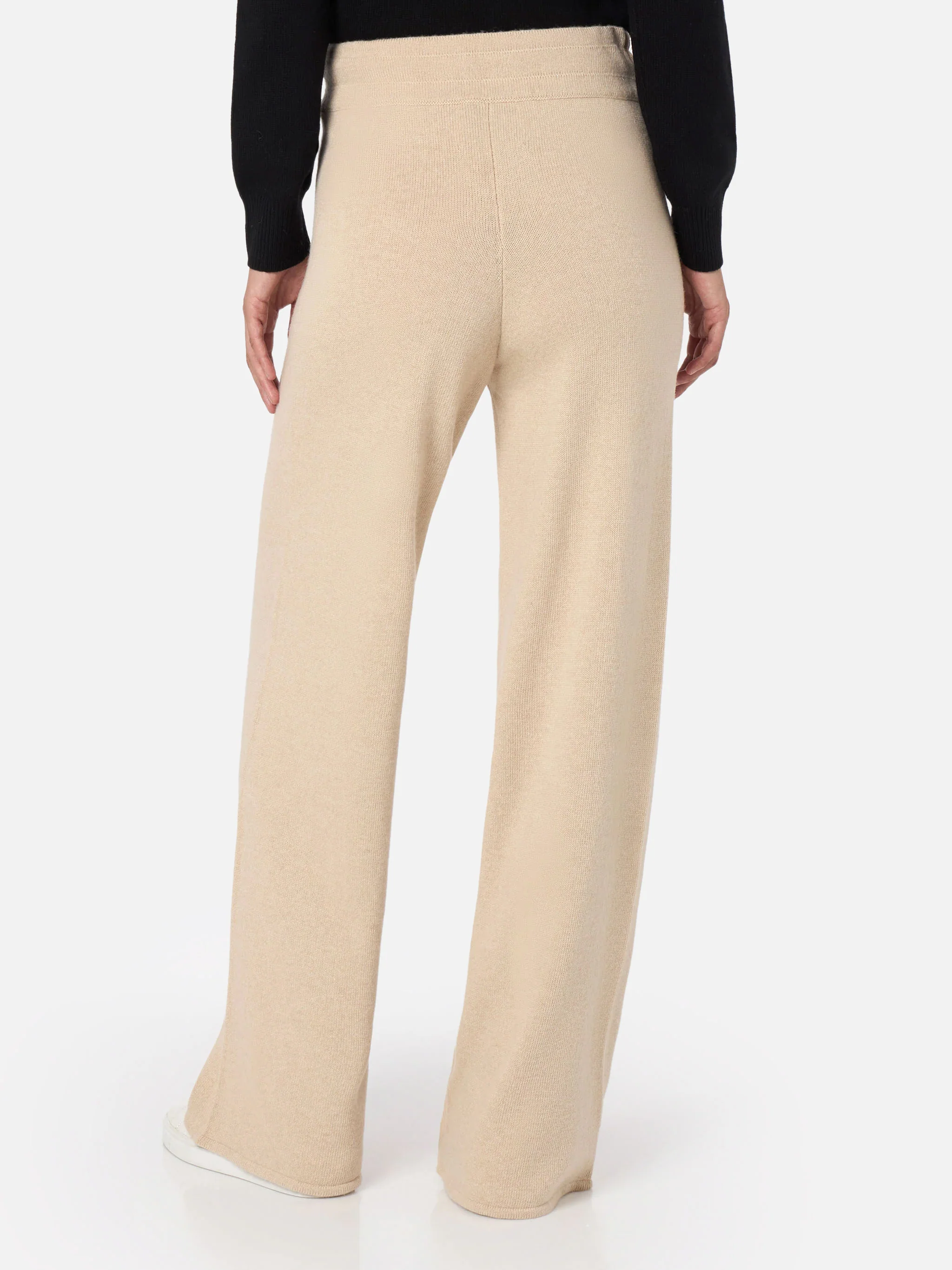 Woman beige cashmere blend knit pants Cambon - Image 3