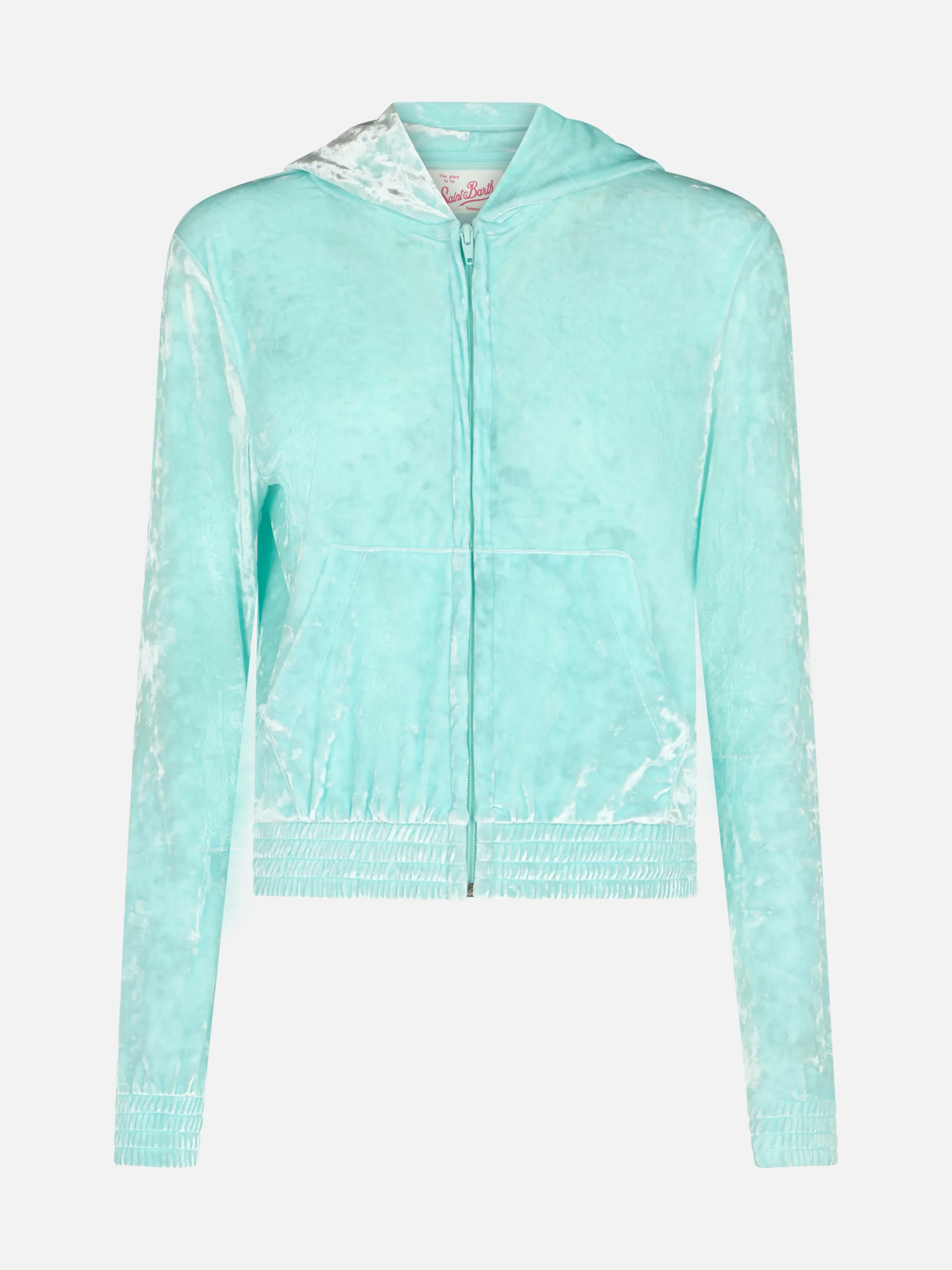 Woman water green chenille zipped hoodie Jasmine - Image 5