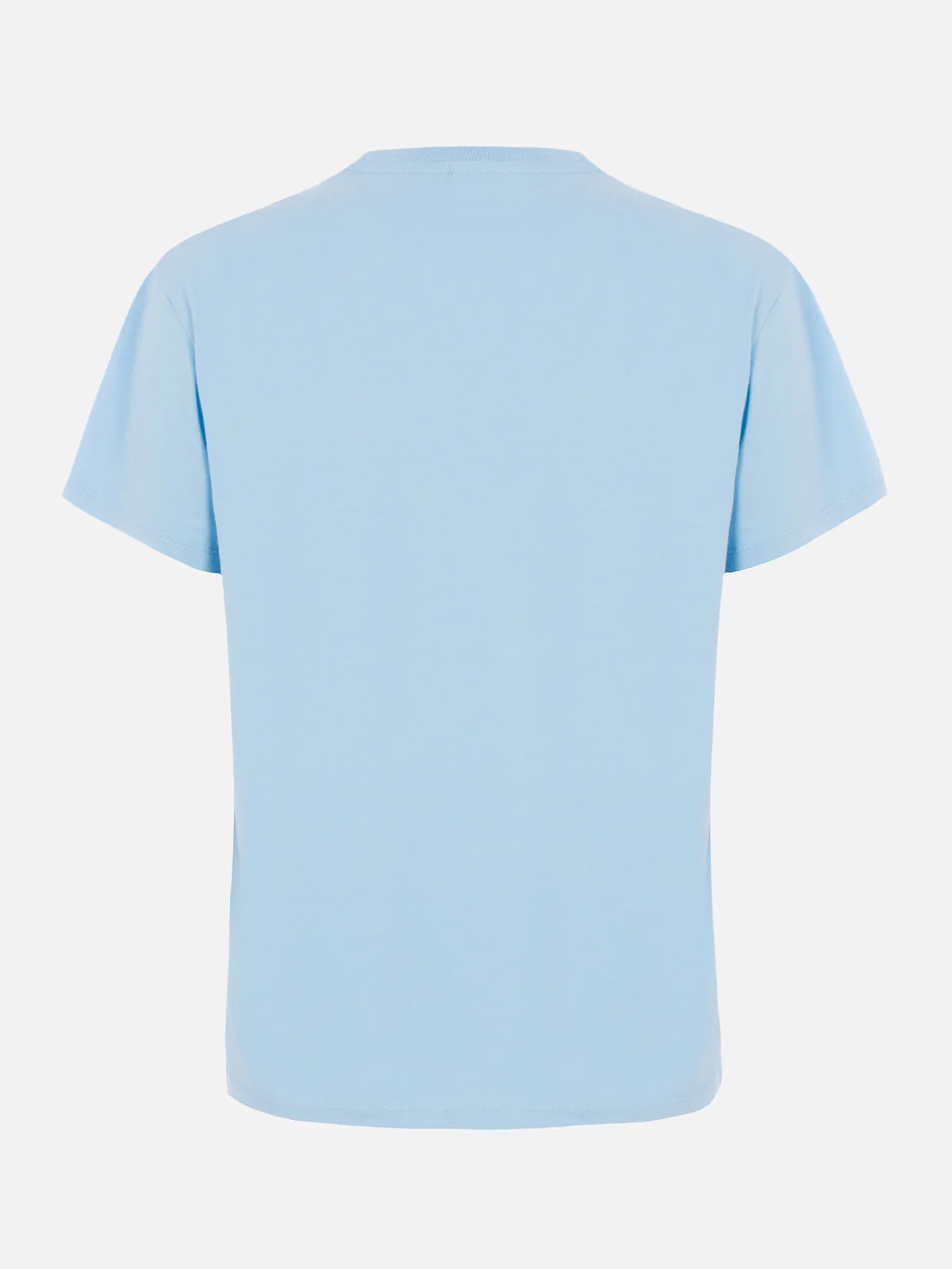 Woman light blue cotton jersey crewneck t-shirt Emilie - Image 5