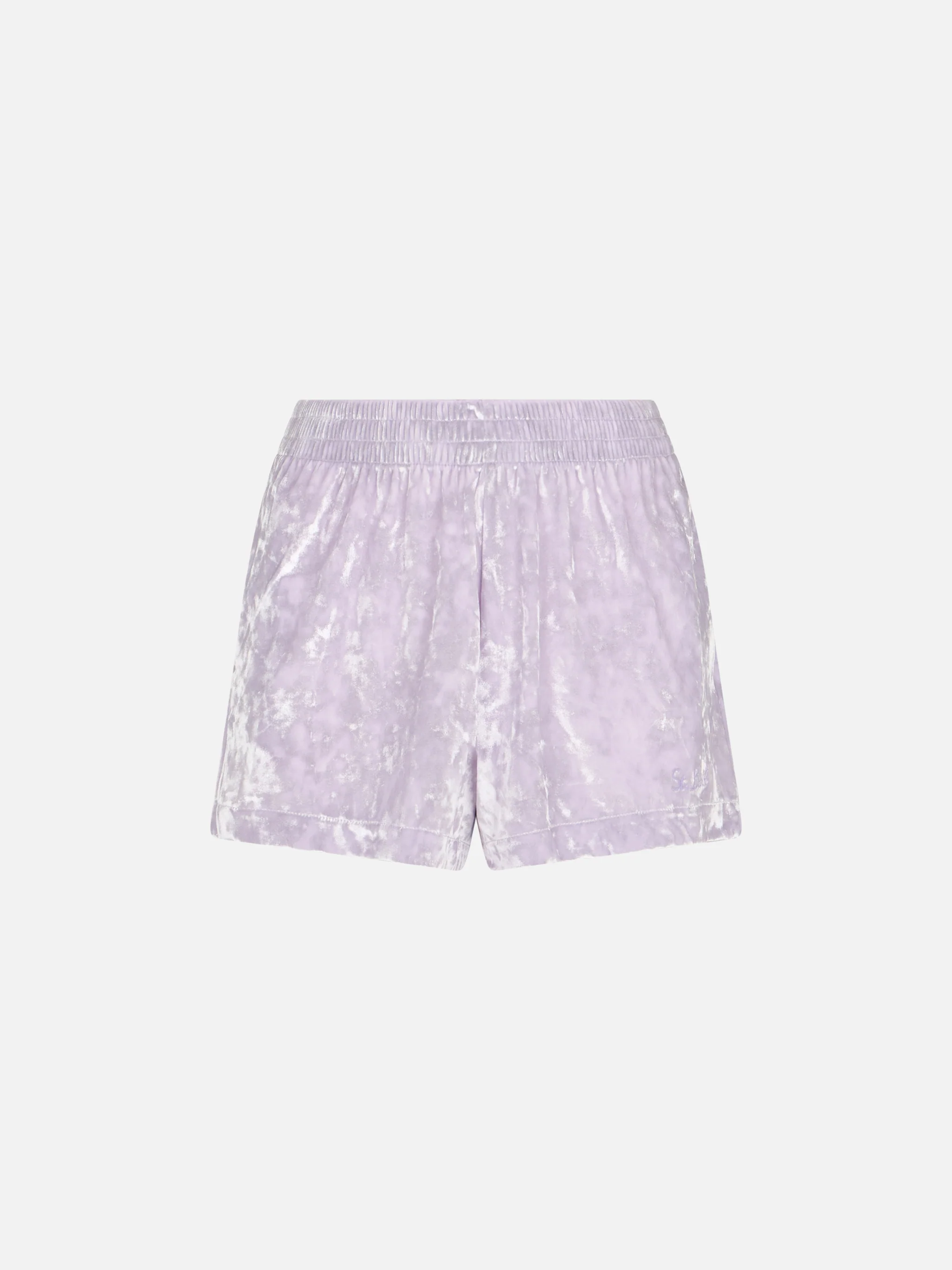 Woman lilac chenille pull up shorts Cate - Image 4