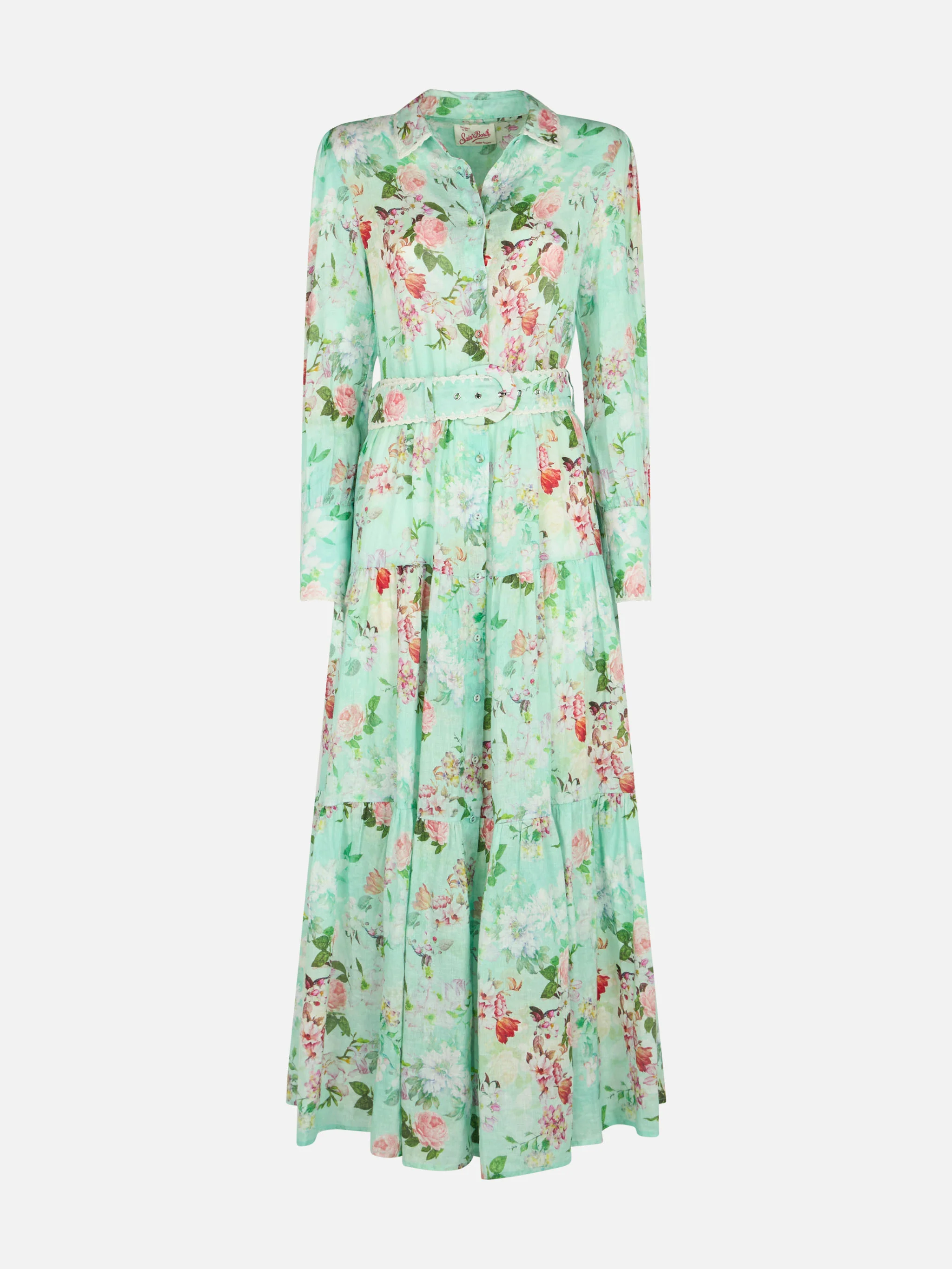 Woman linen dress Marbella with flower print - Image 4