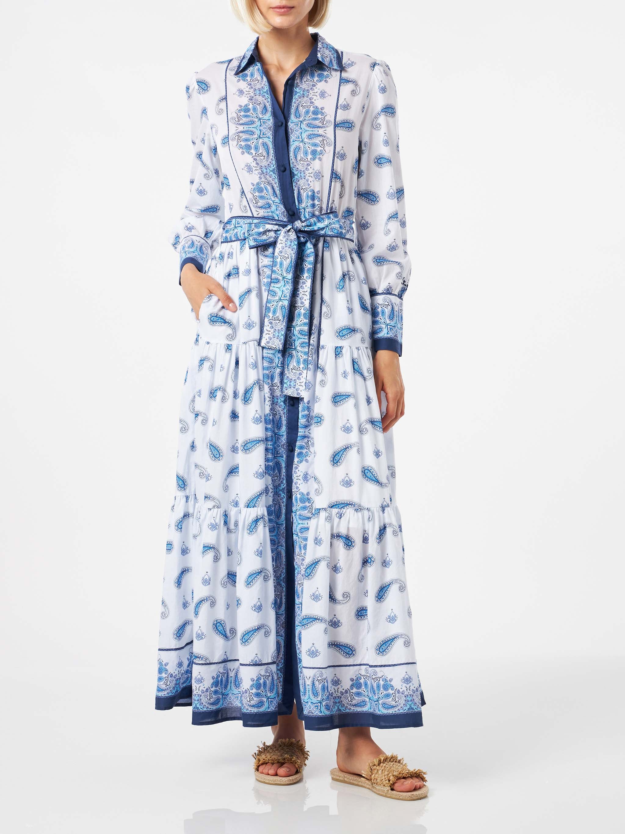 Woman long dress Jensen with paisley print