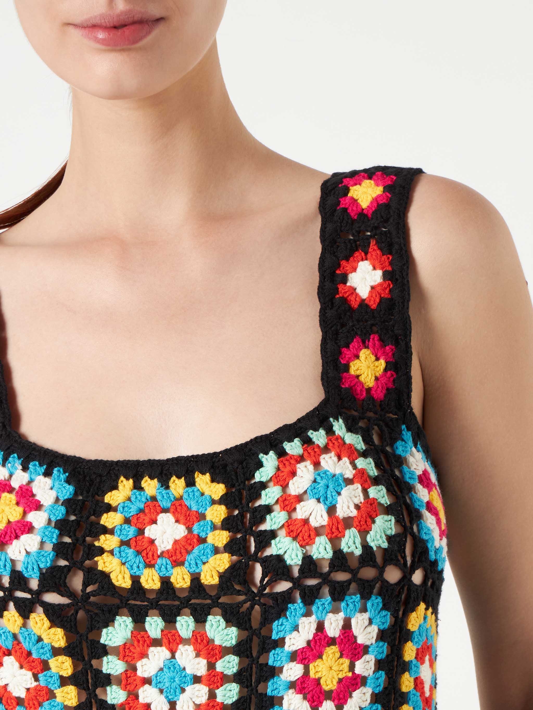 Woman multicolor crochet dress - Image 3