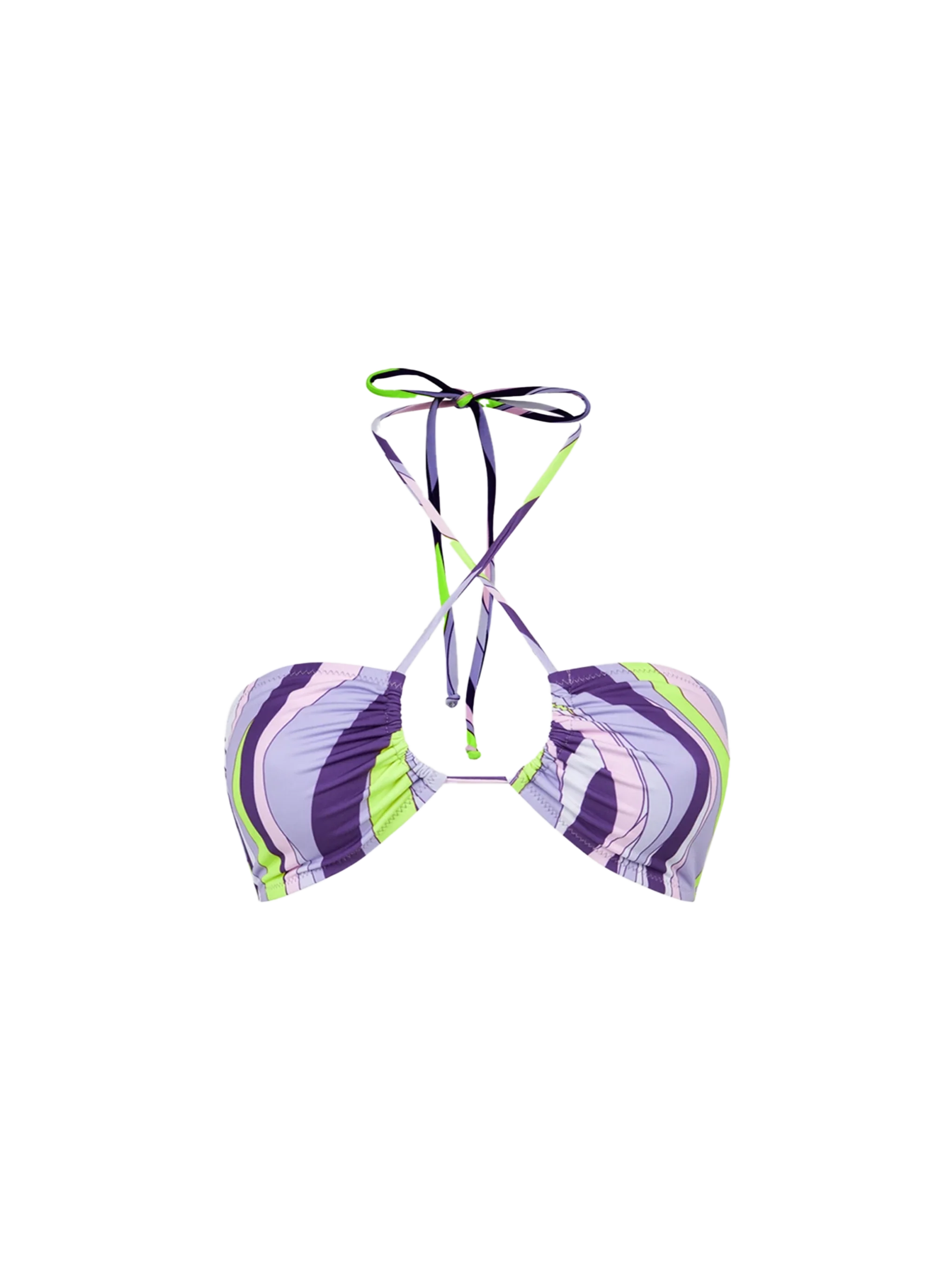 Woman multicolor wave pattern bandeau top