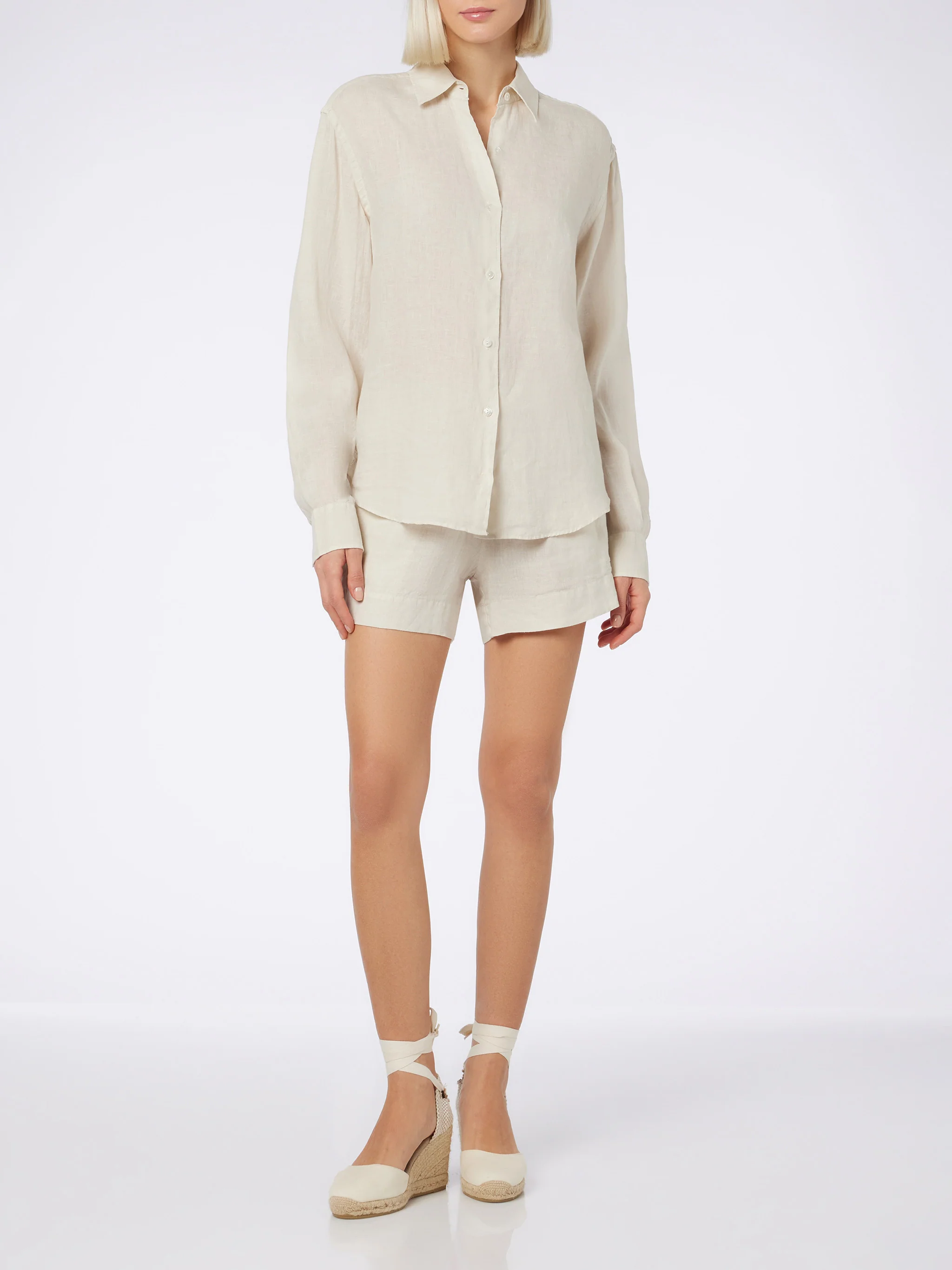 Woman off-white linen shirt Meredith - Image 6