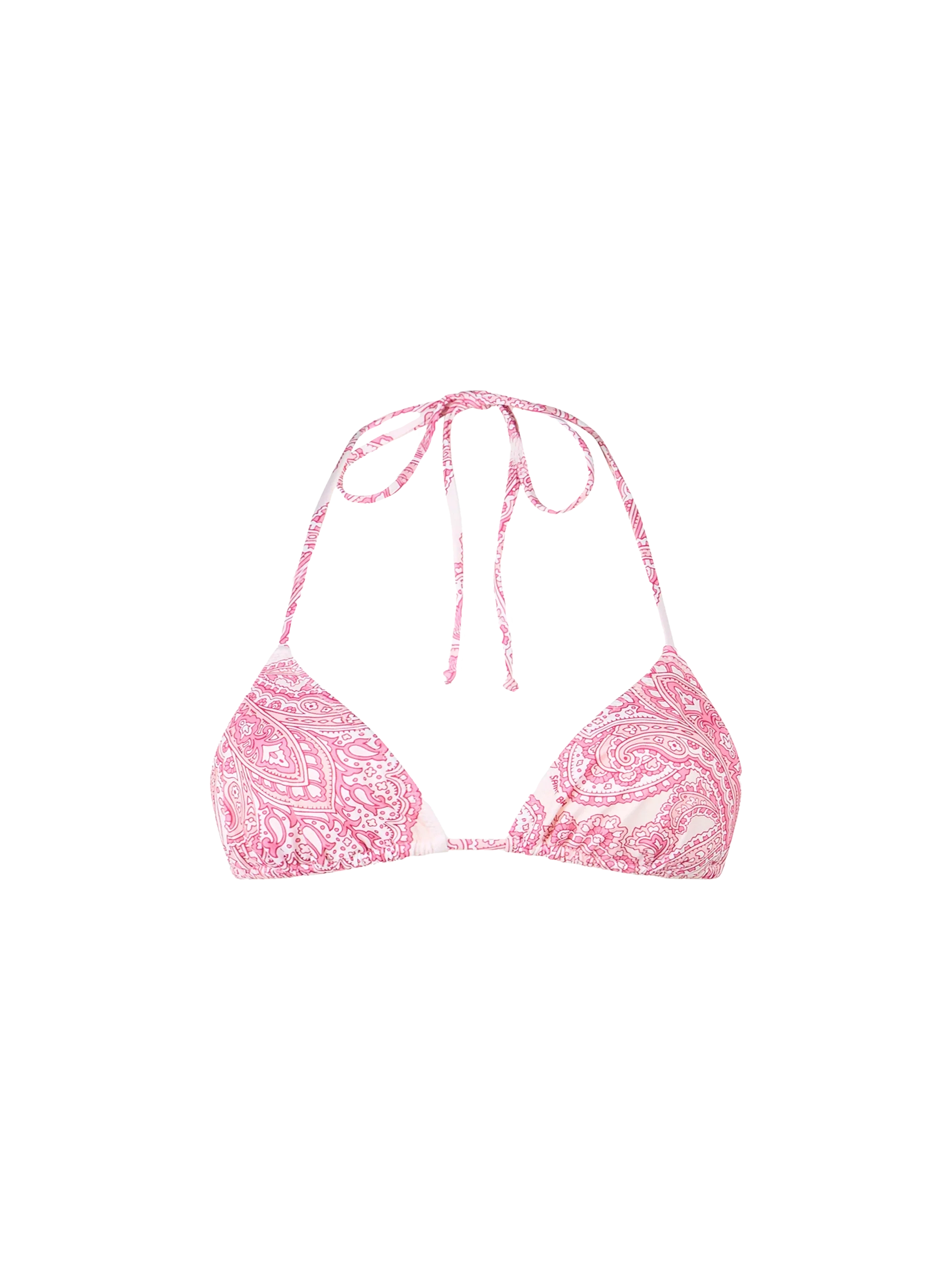 Woman pink paisley triangle top swimsuit Leah