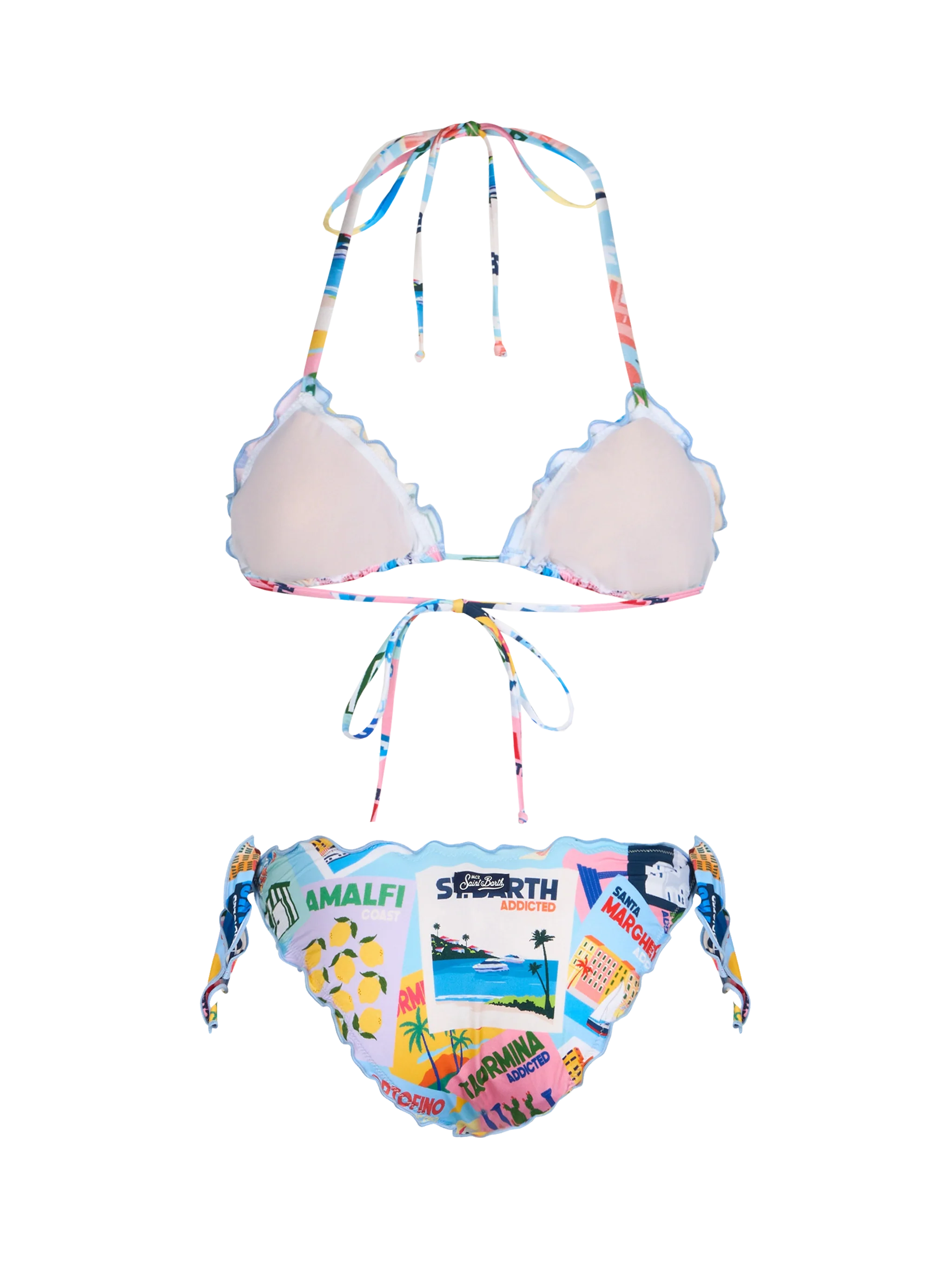 Woman postcard print triangle classic bikini Sarius - Image 3