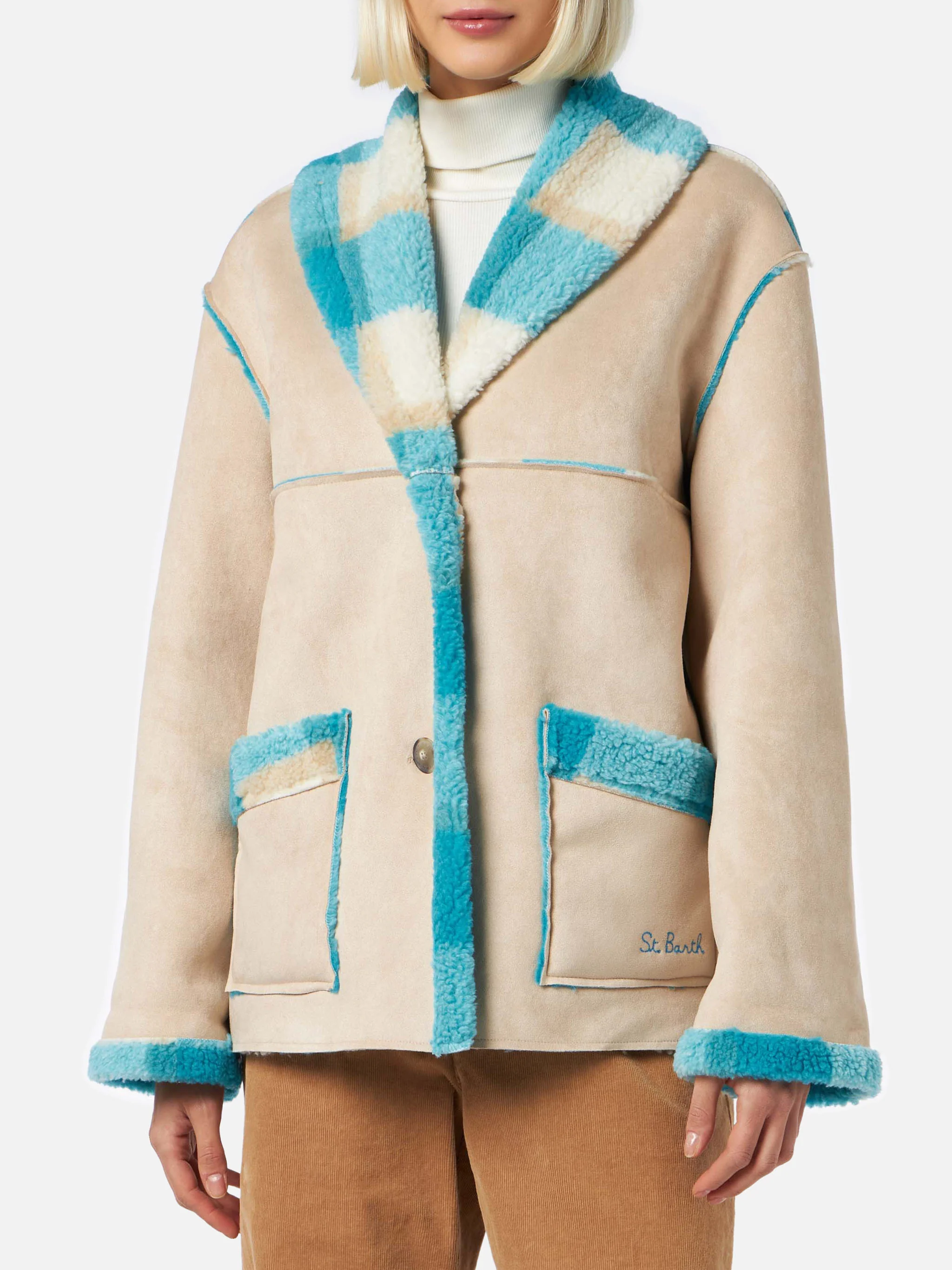Woman reversible shearling jacket - Image 2