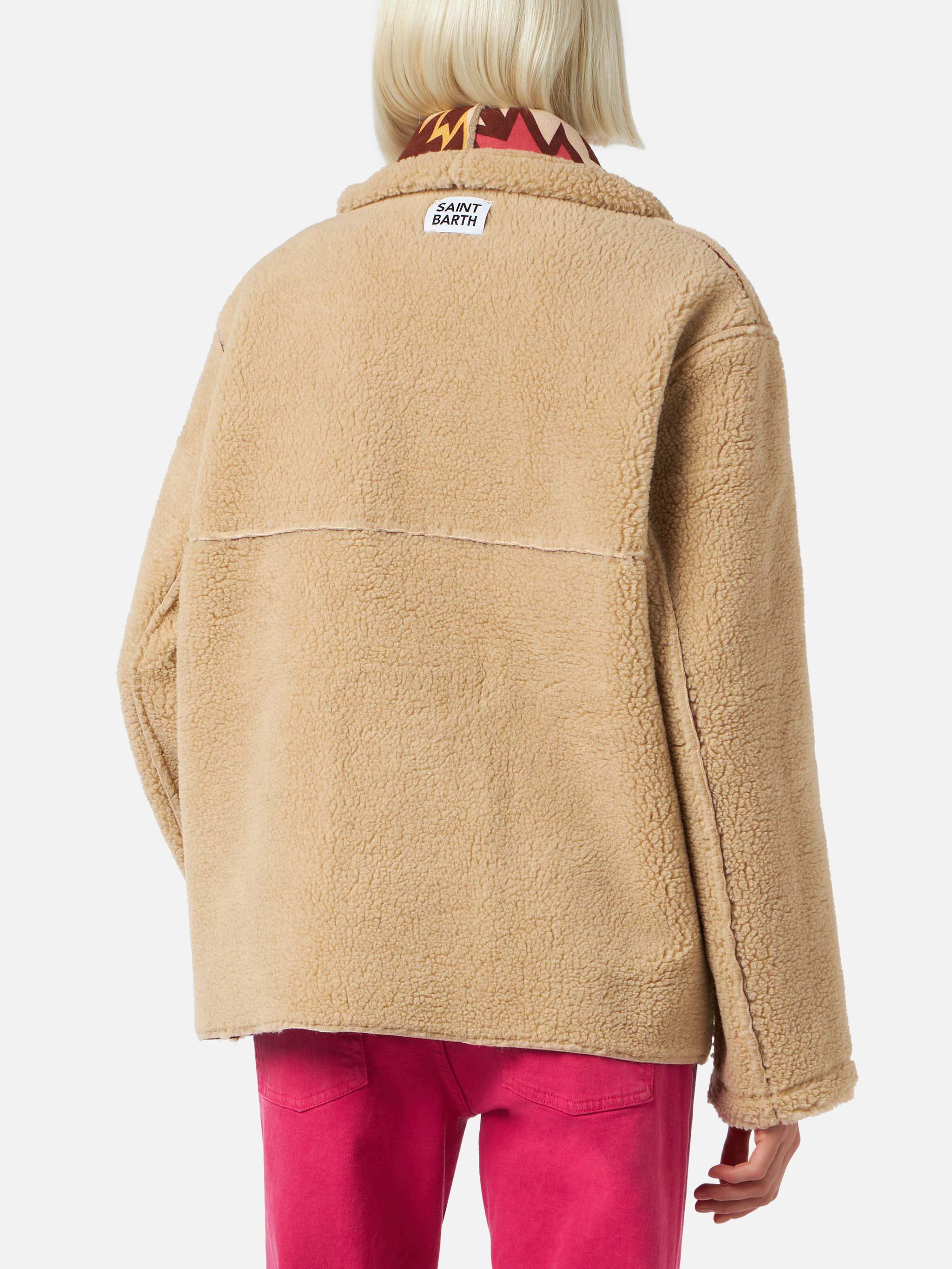 Woman reversible shearling jacket - Image 7