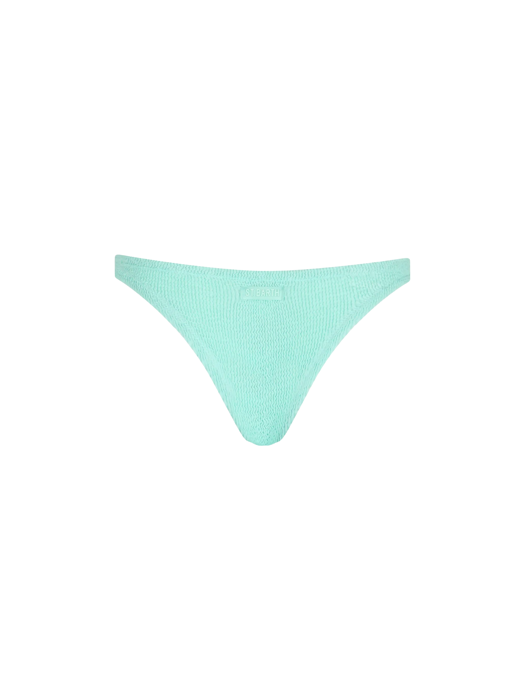 Woman sage green crinkle cheeky swim briefs Naomi - Image 2