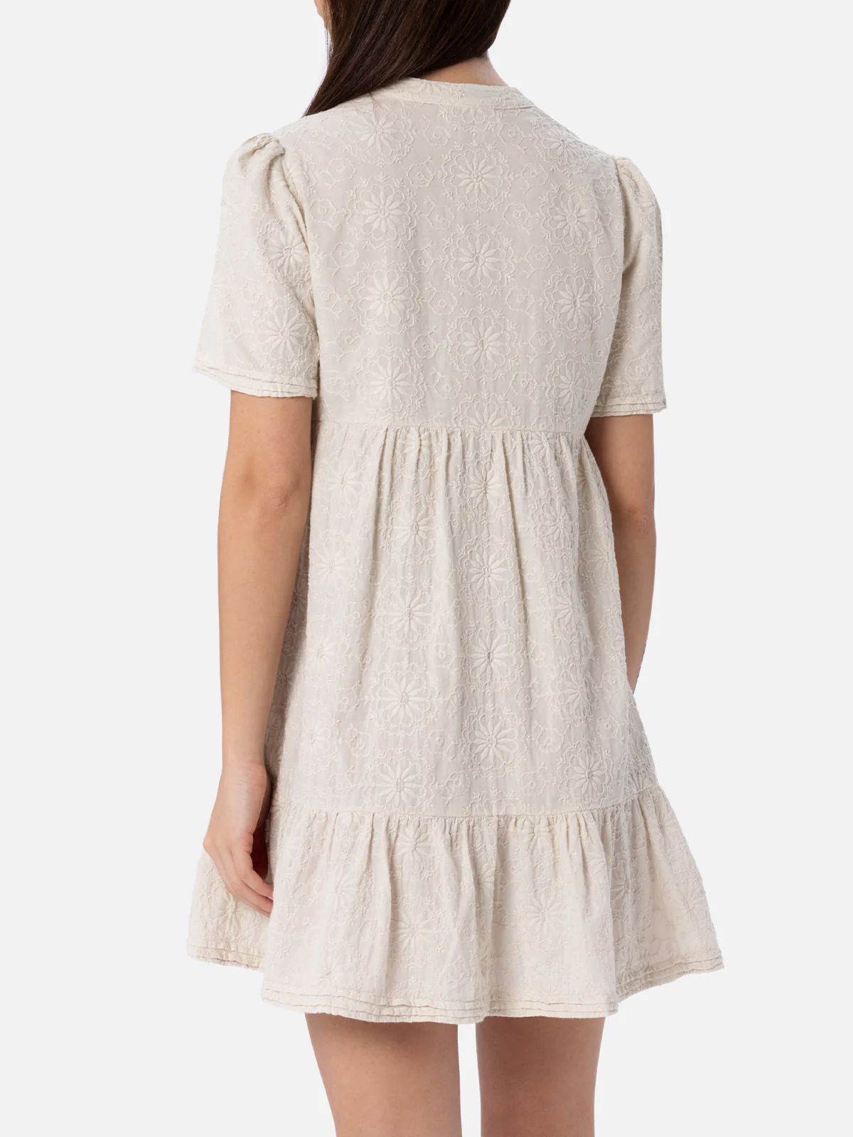 Woman Sangallo lace cotton short dress Siara - Image 3