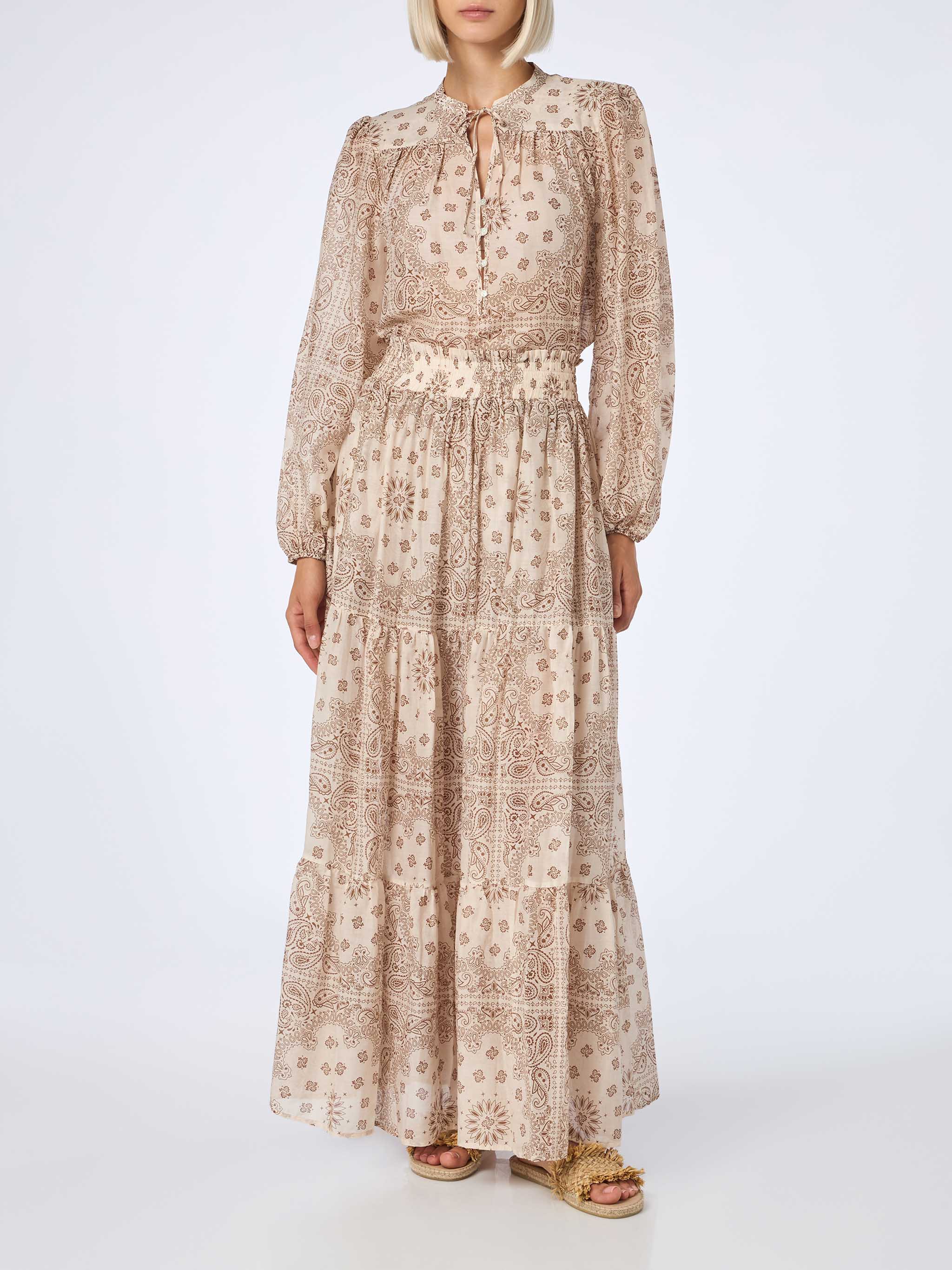 Woman silk voile pleated long skirt Cheyenne - Image 4