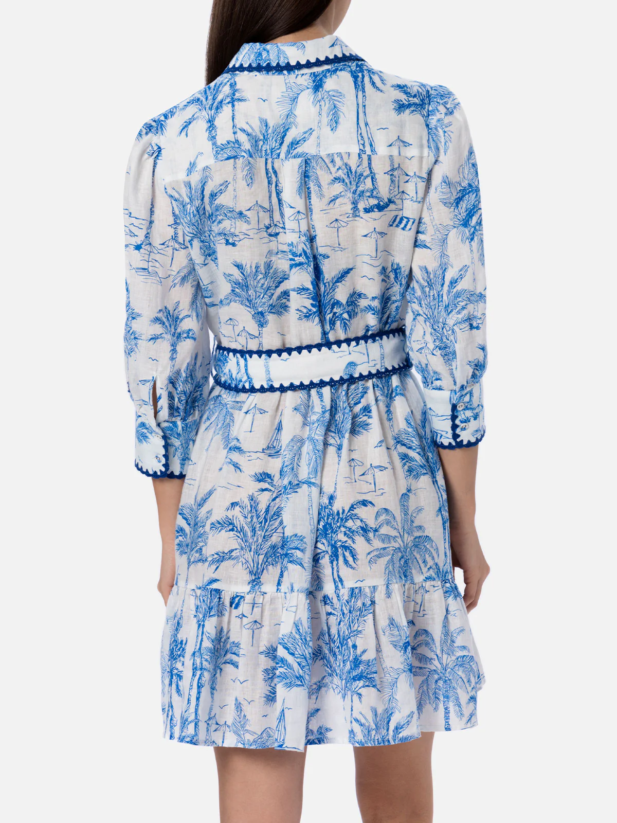 Woman Toile de Jouy linen dress Daisi - Image 2