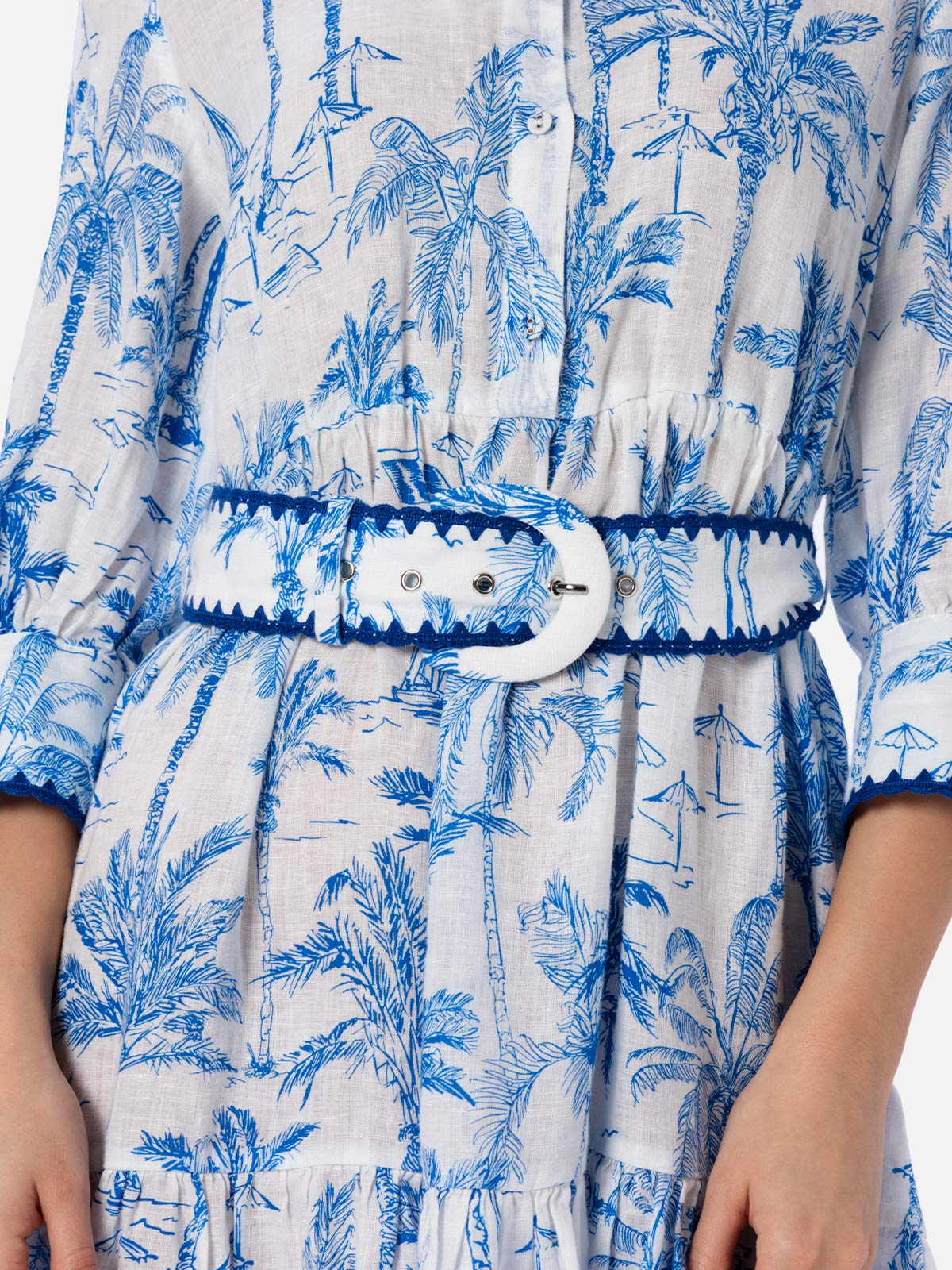 Woman Toile de Jouy linen dress Daisi - Image 3