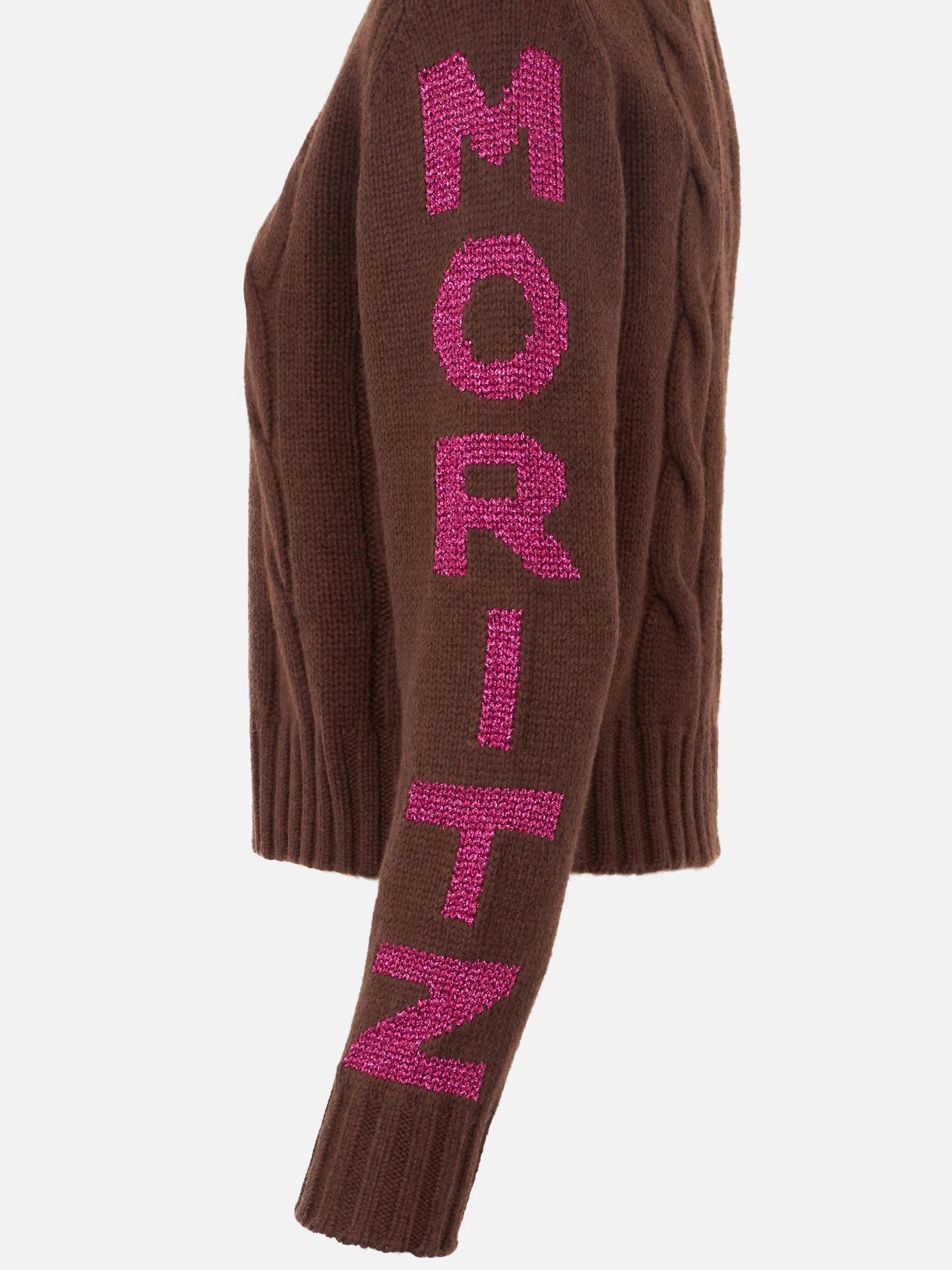 Woman turtleneck braided sweater with Saint Moritz jacquard - Image 7