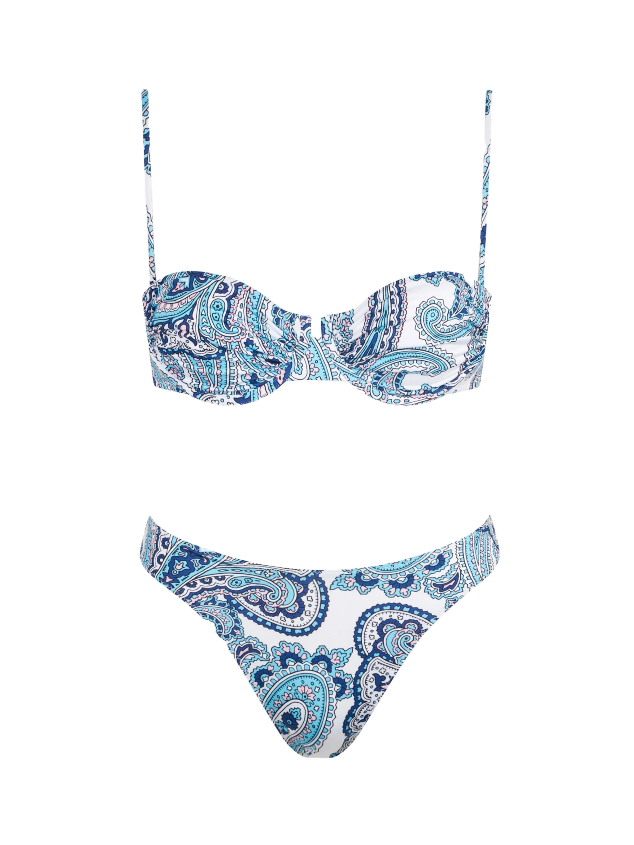 Woman underwired bralette bikini with paisley print