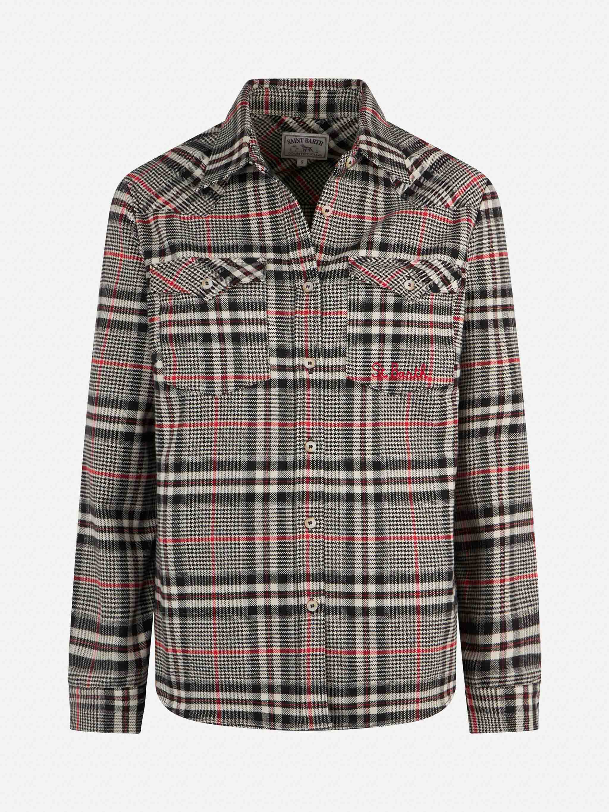 Woman overshirt with Prince of Wales print - Image 4
