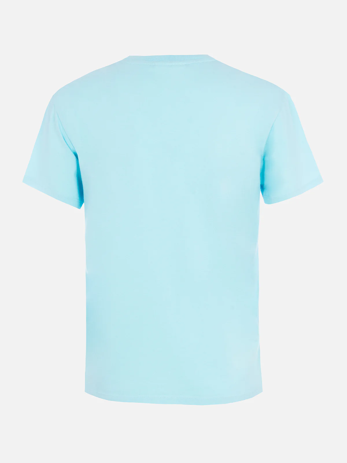 Woman water green cotton jersey crewneck t-shirt Emilie with rhinestones - Image 5