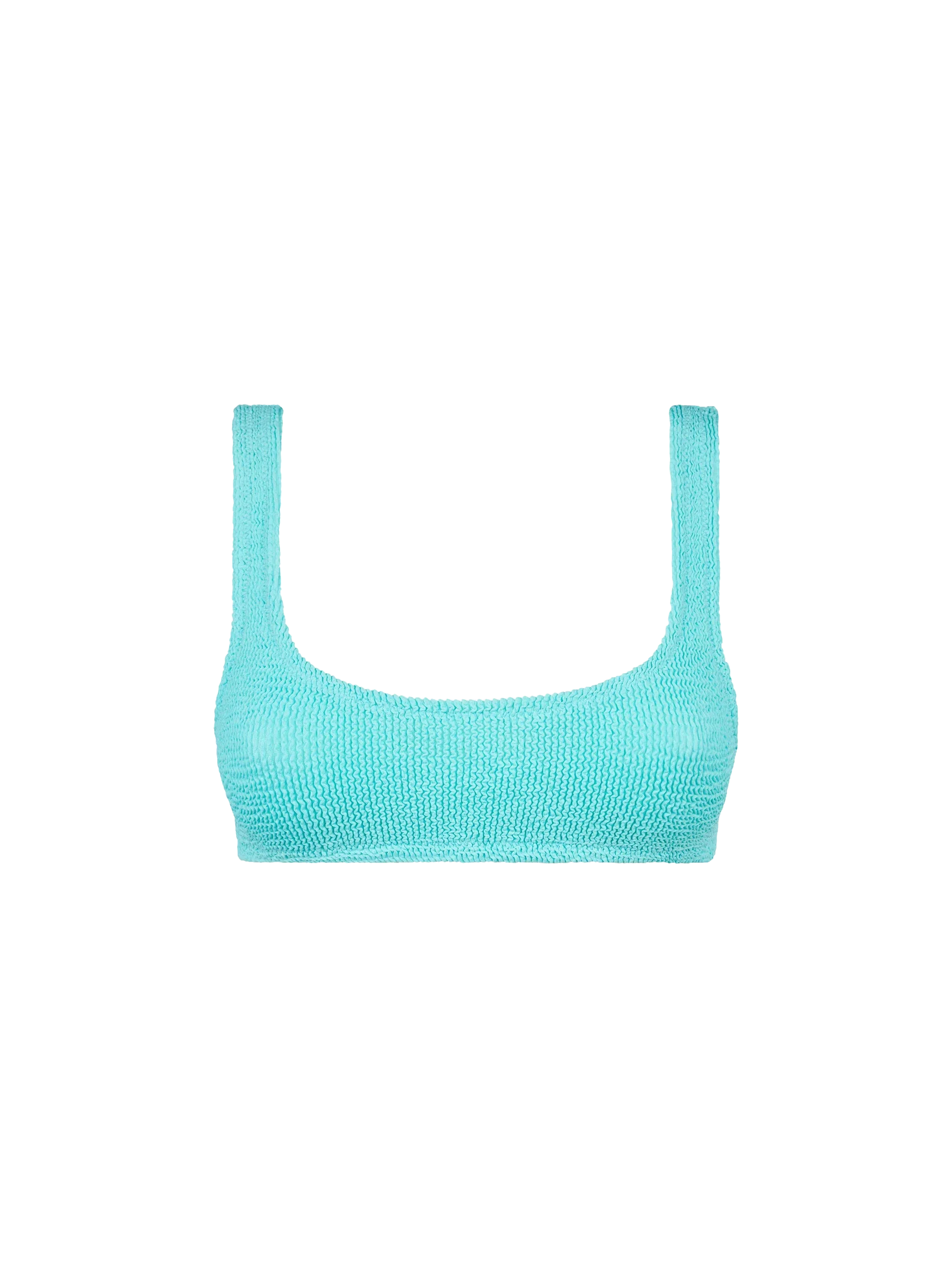 Woman water green crinkle bralette swimsuit