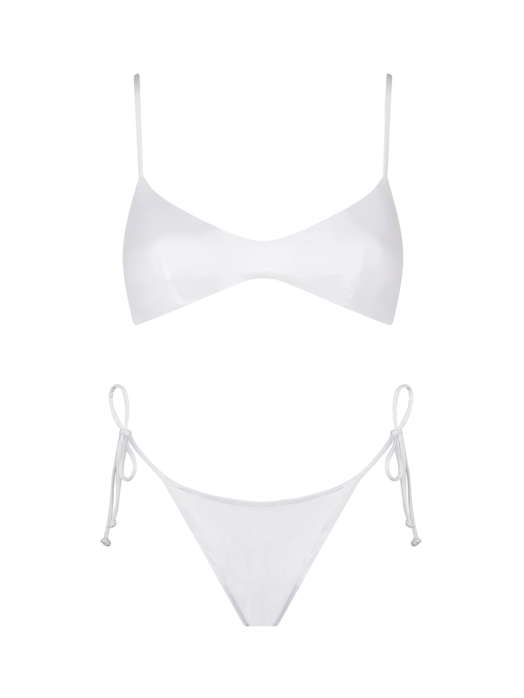 Woman white bralette bikini
