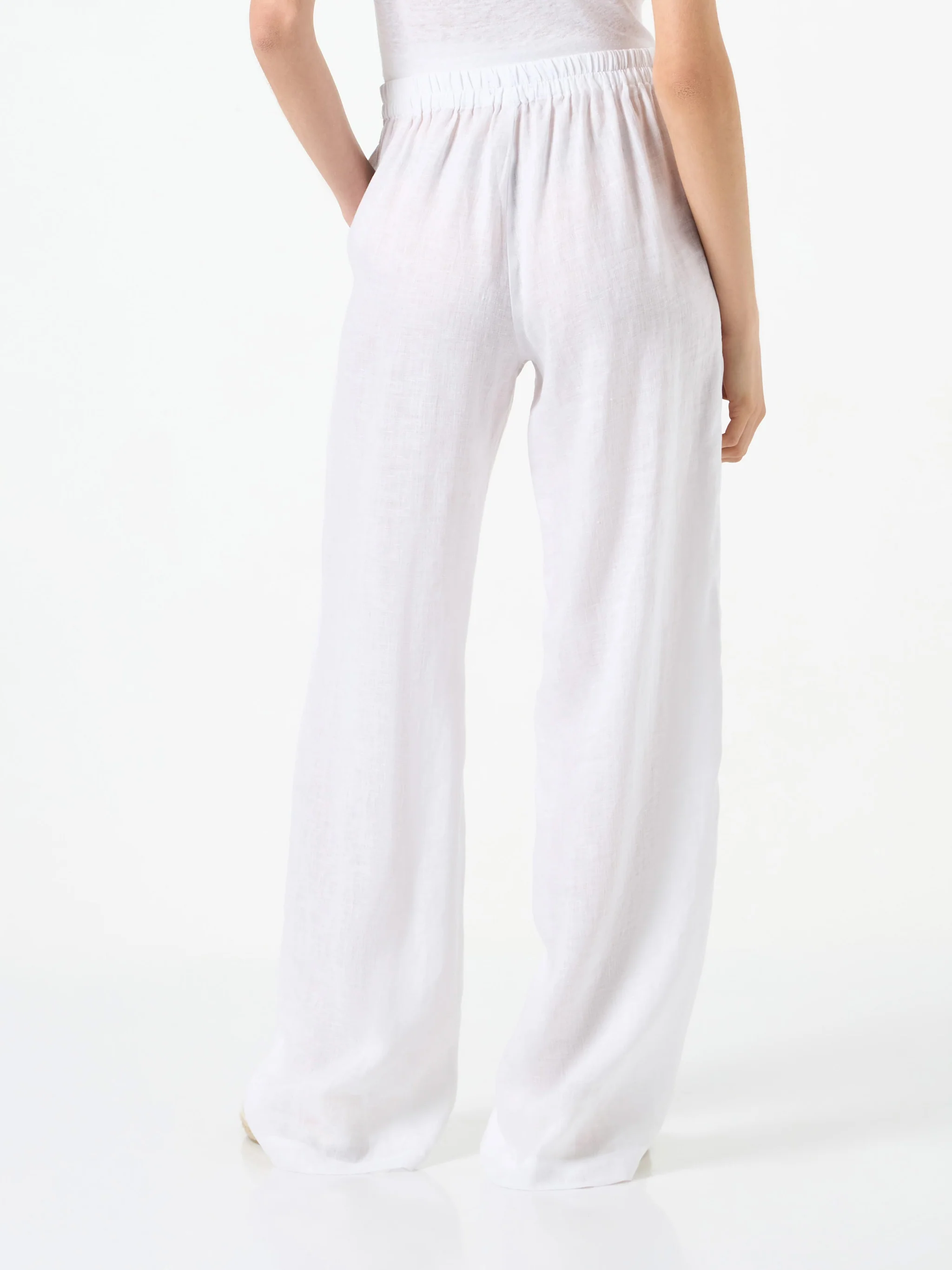 Woman white linen pants - Image 2