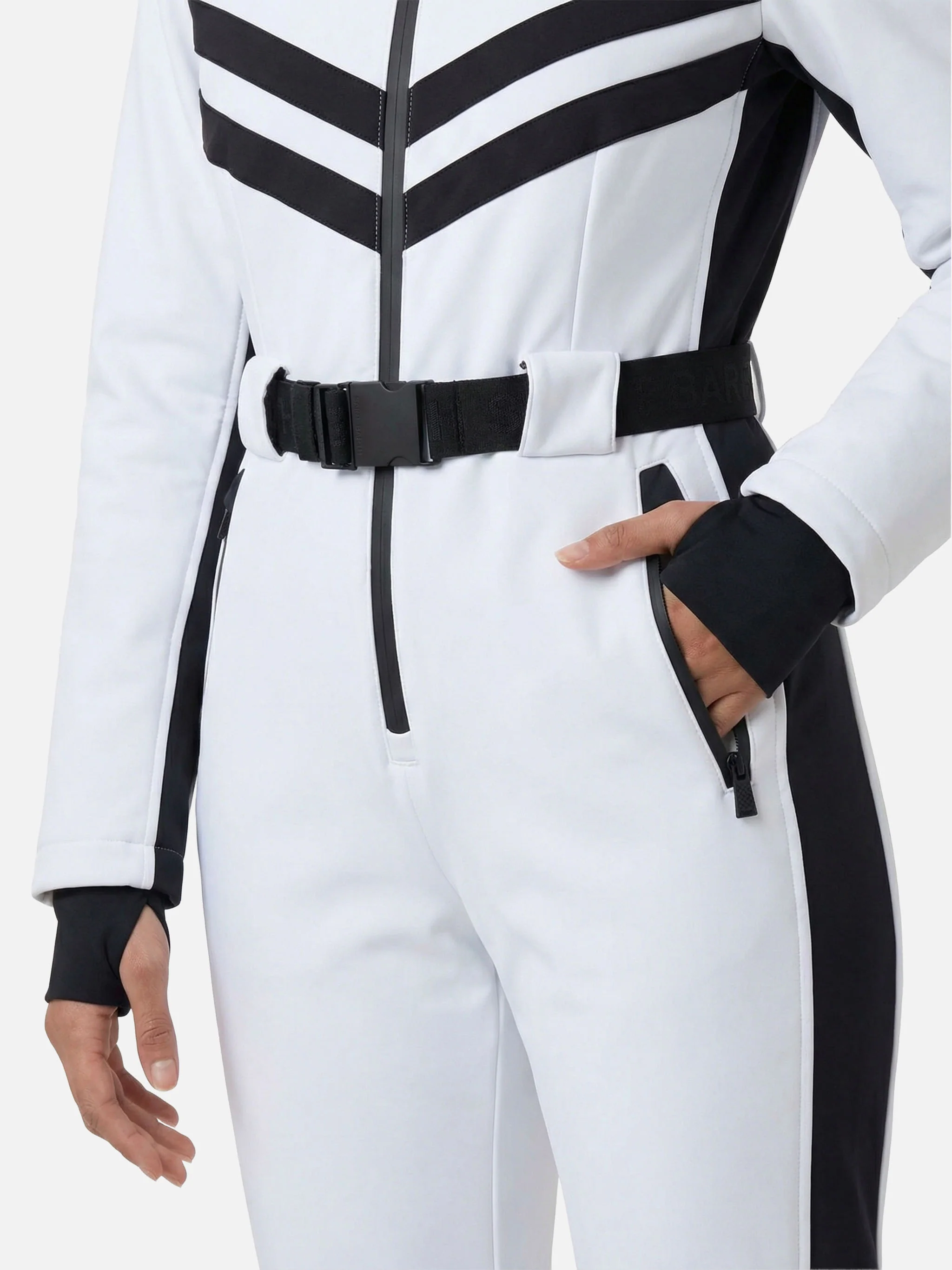 Woman white ski suit Garmisch with RECCO® technology - Image 5