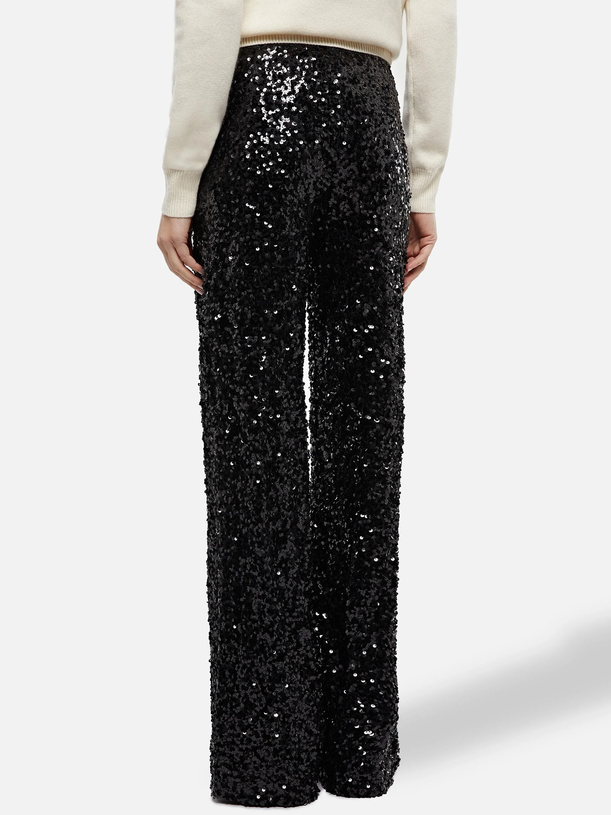 Woman wide-leg trousers Lucette with black sequins - Image 6