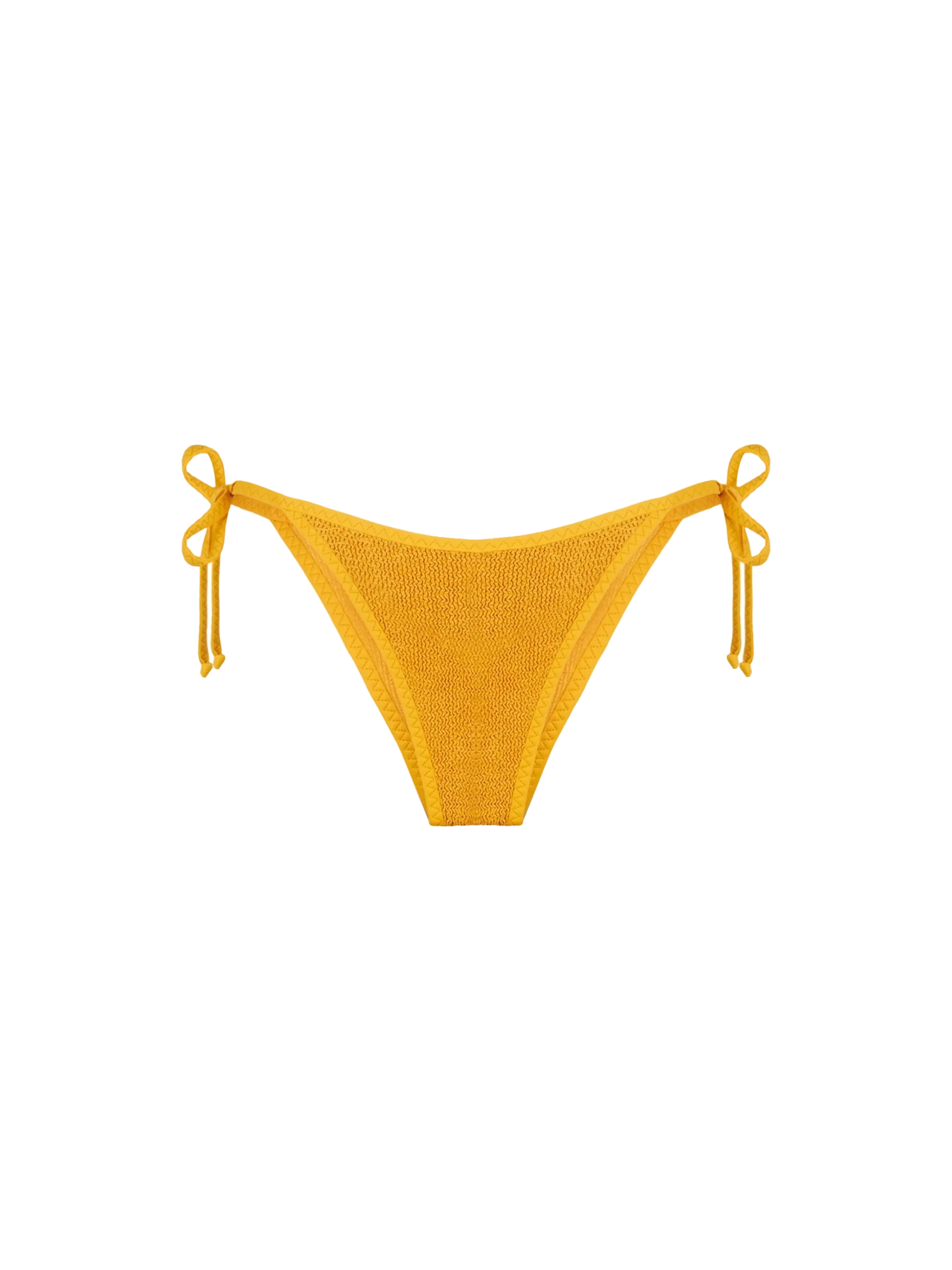 Woman crinkle ochre swim briefs