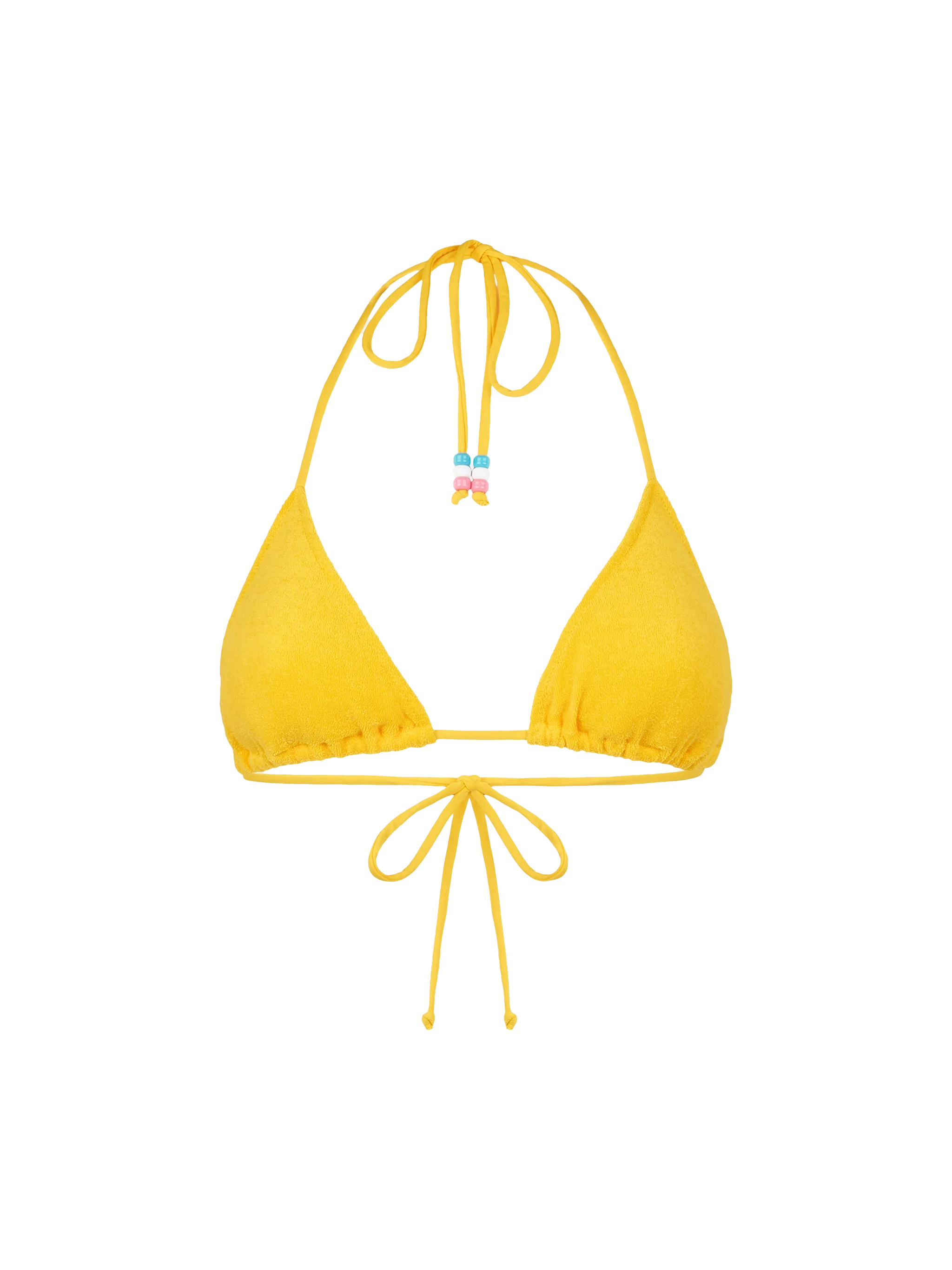 Woman terry triangle top swimsuit with charms