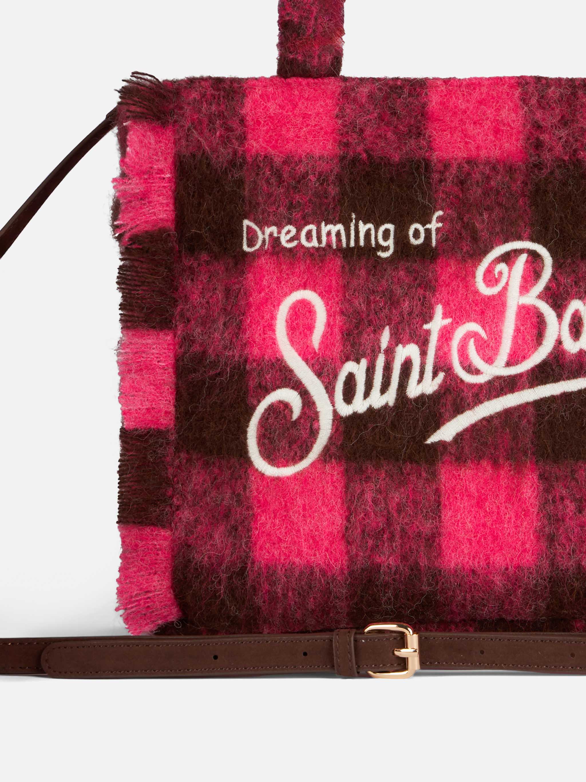 Wooly Colette fringed handbag with check pattern - Image 3